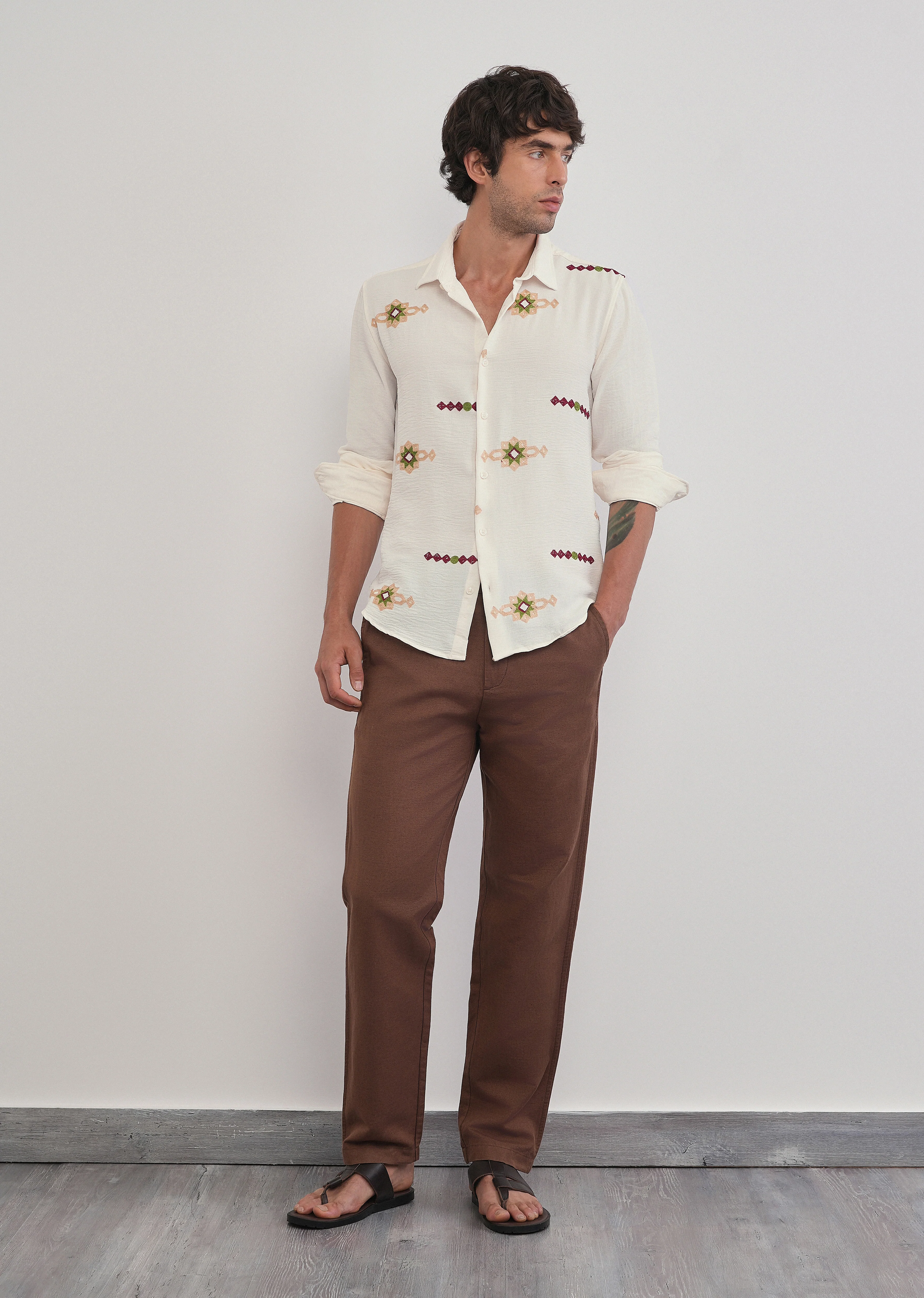 Off-White Artisan Embroidered Shirt - Image 8