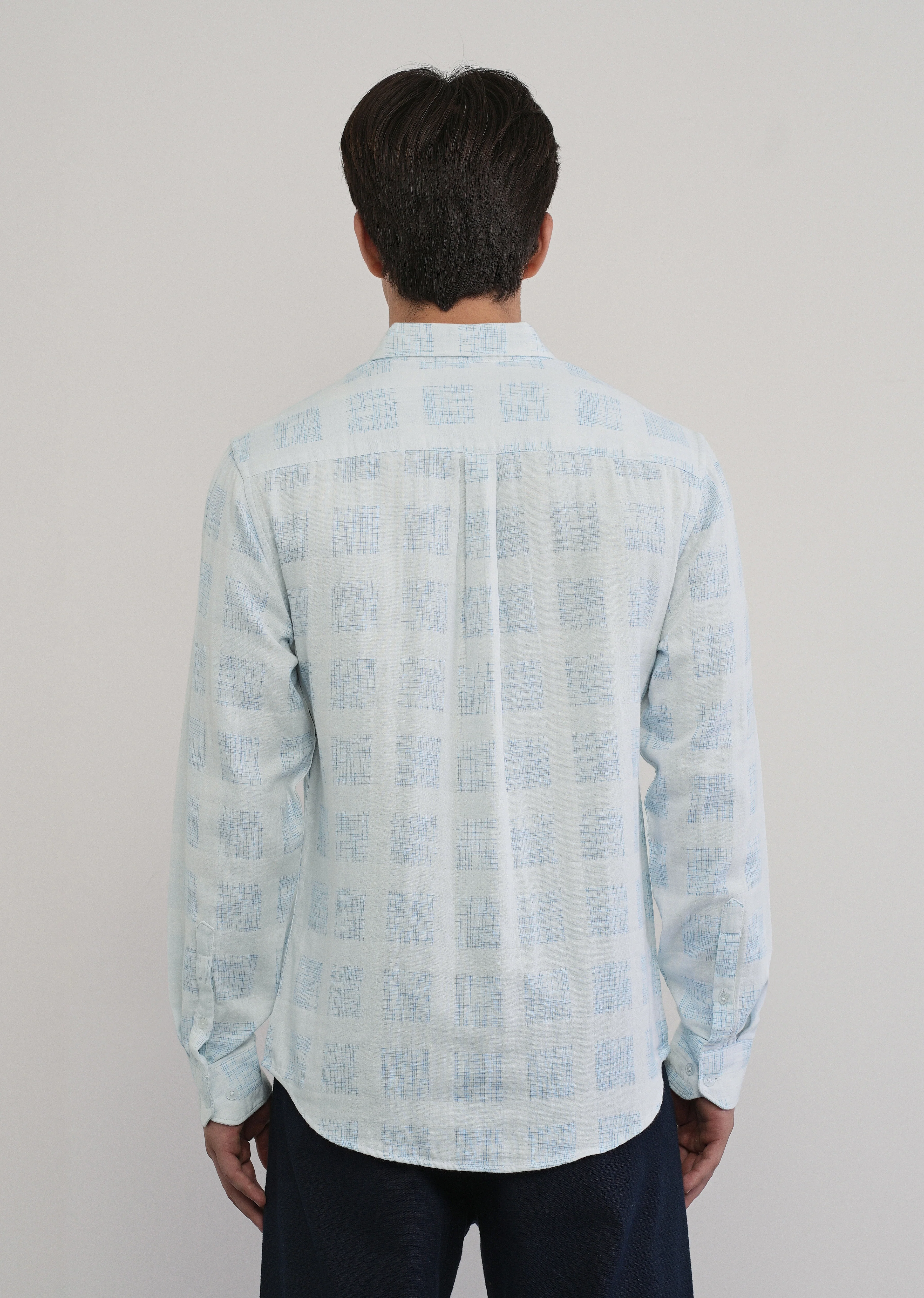 Off-White Broken Check Cotton Linen Shirt - Image 2