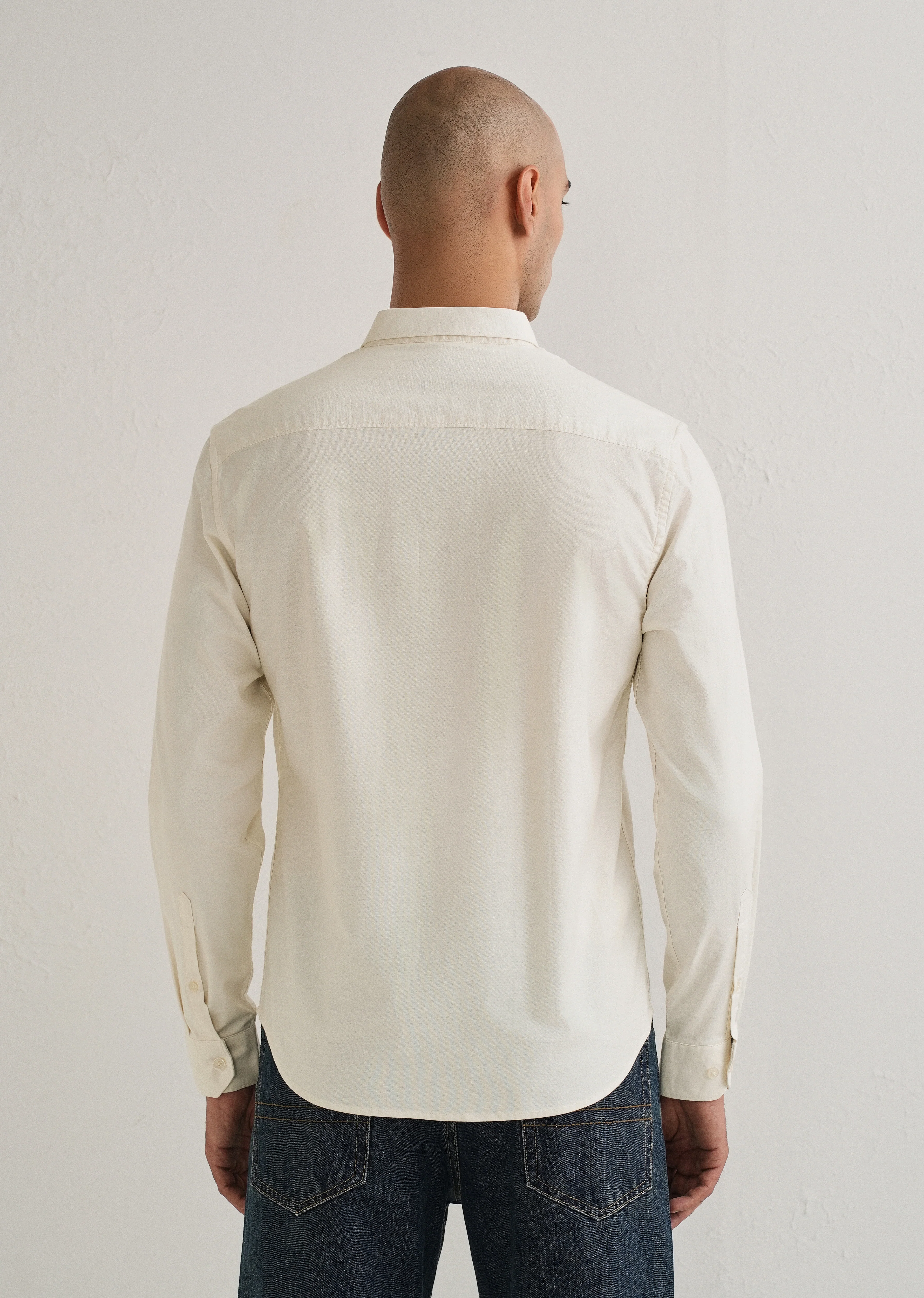 Off White Contrast Placket Shirt - Image 2