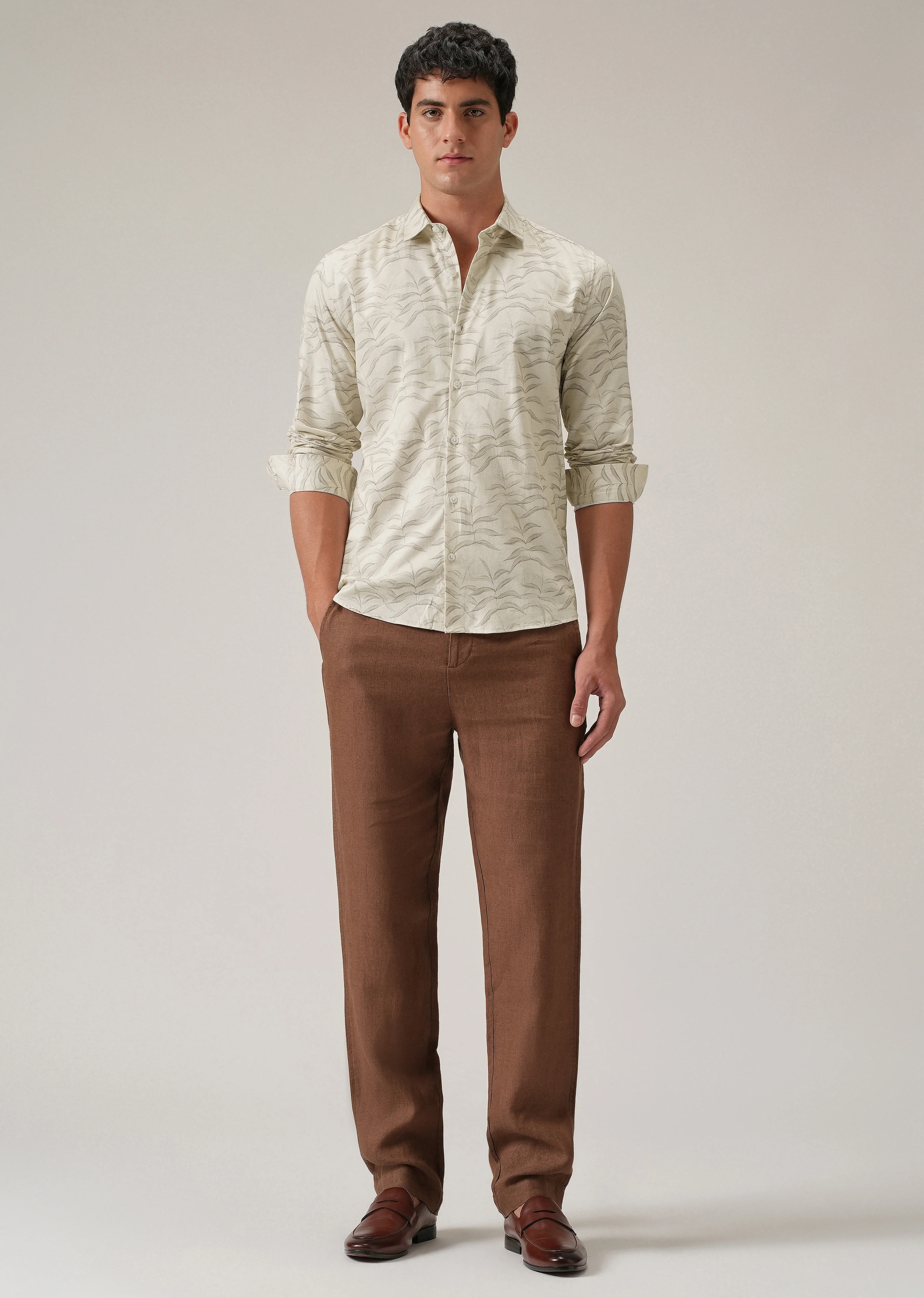 Off-White Leaf Print Shirt - Image 6