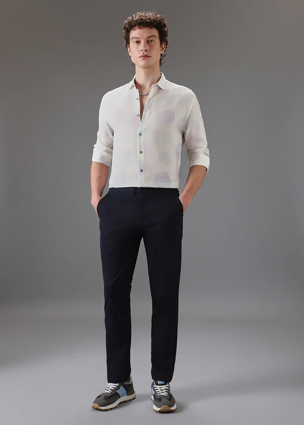 Off White Light Green Printed Shirt - Image 6
