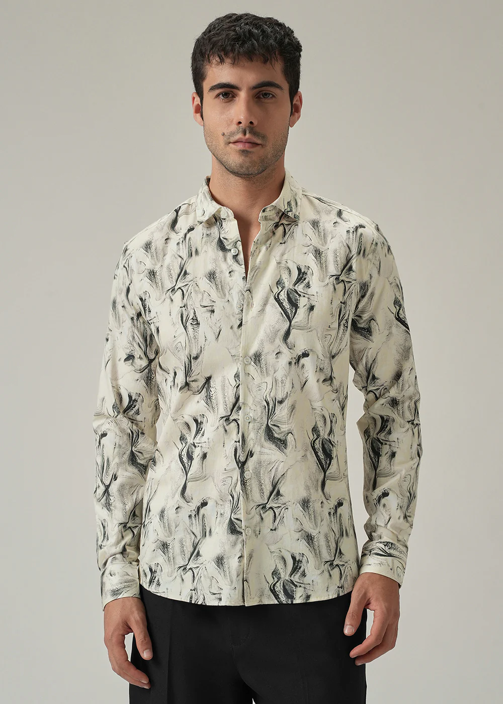 Off-White Marble Print Shirt - Image 3