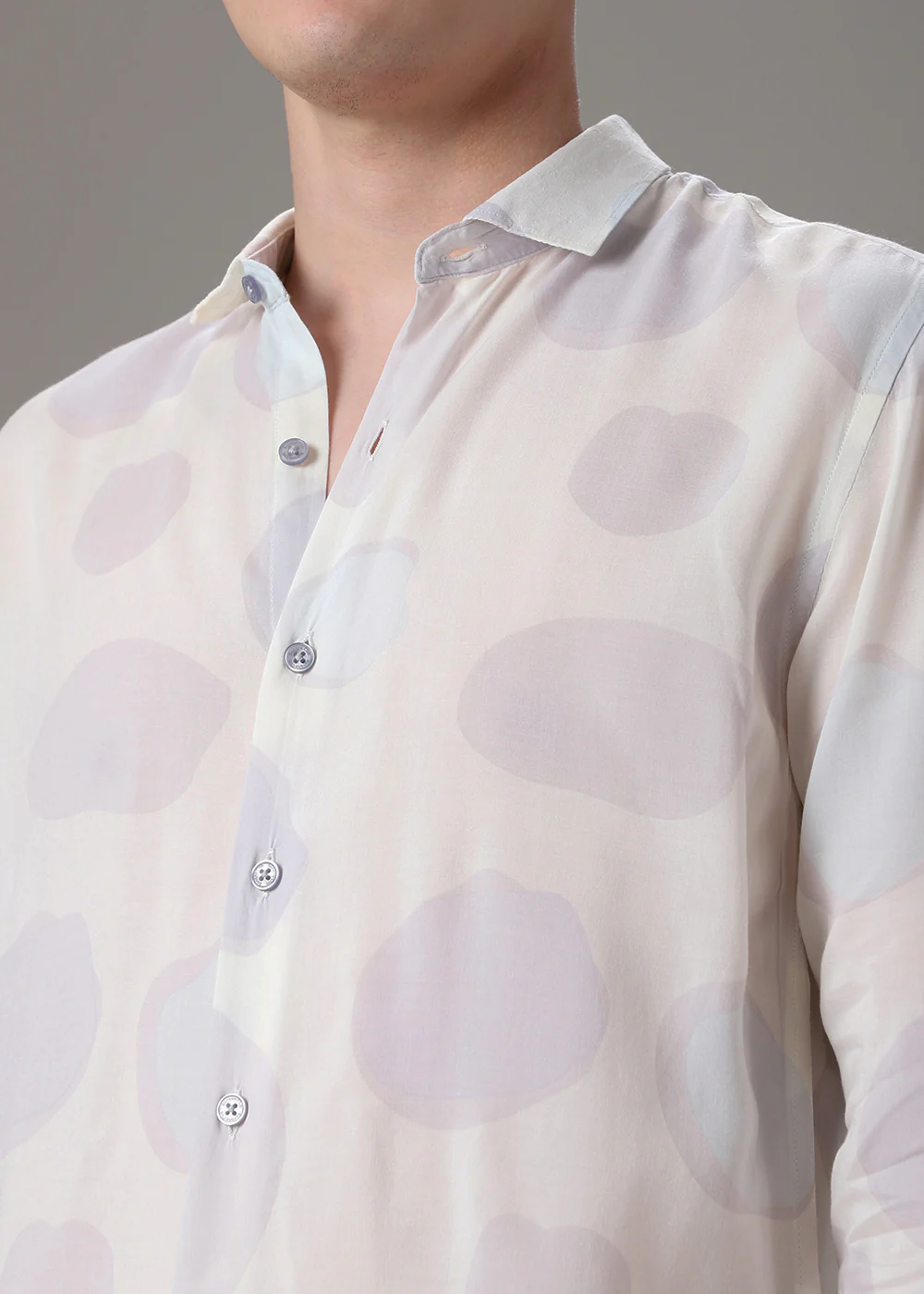 Off White Pink Printed Shirt - Image 2
