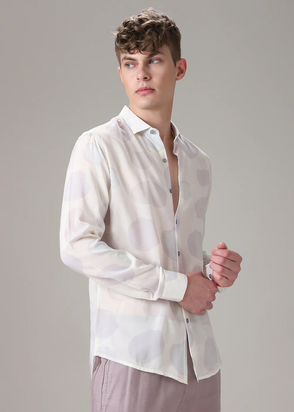 Off White Pink Printed Shirt - Image 5