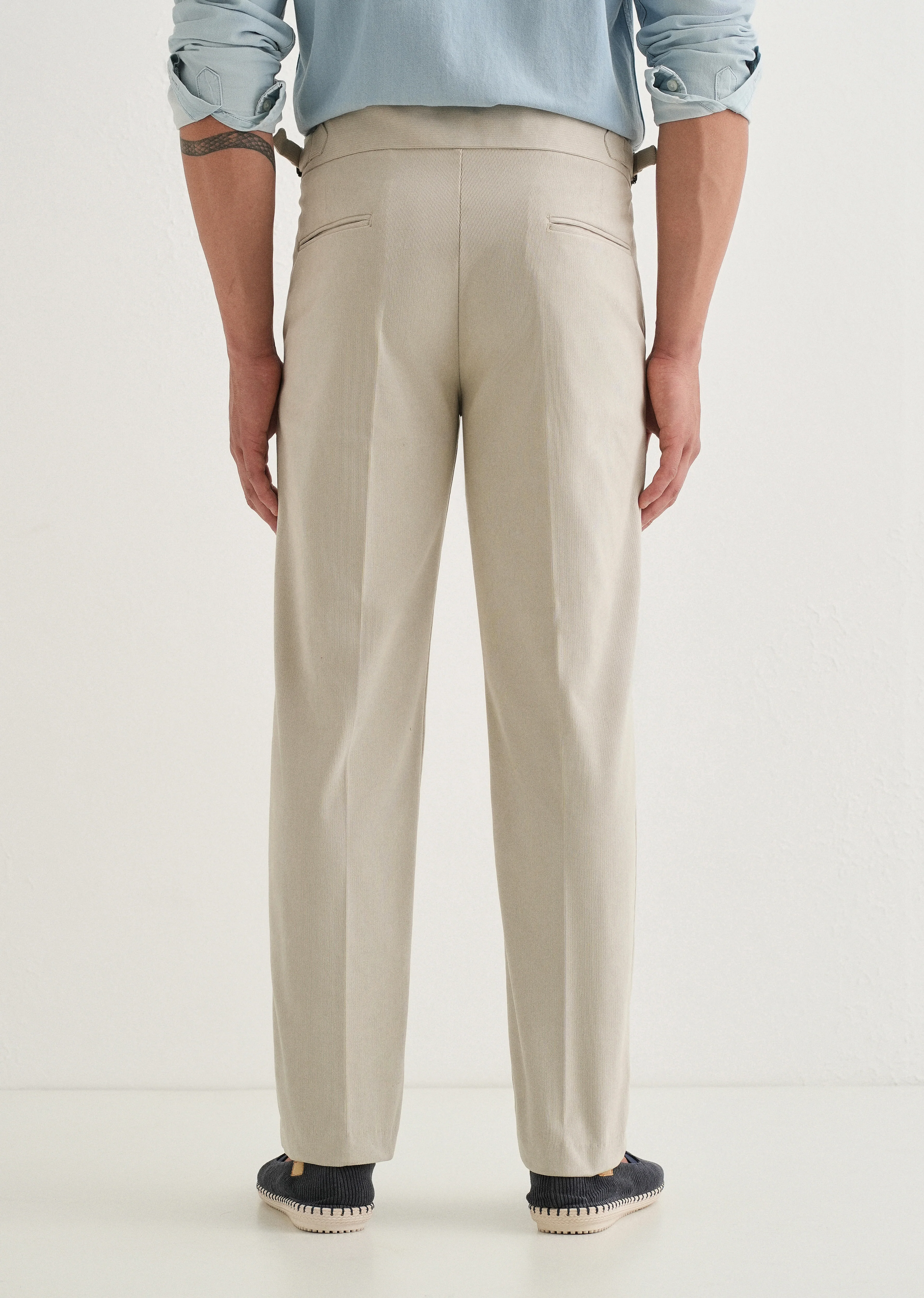 Off-White Pleated Corduroy Gurkha Pant - Image 3