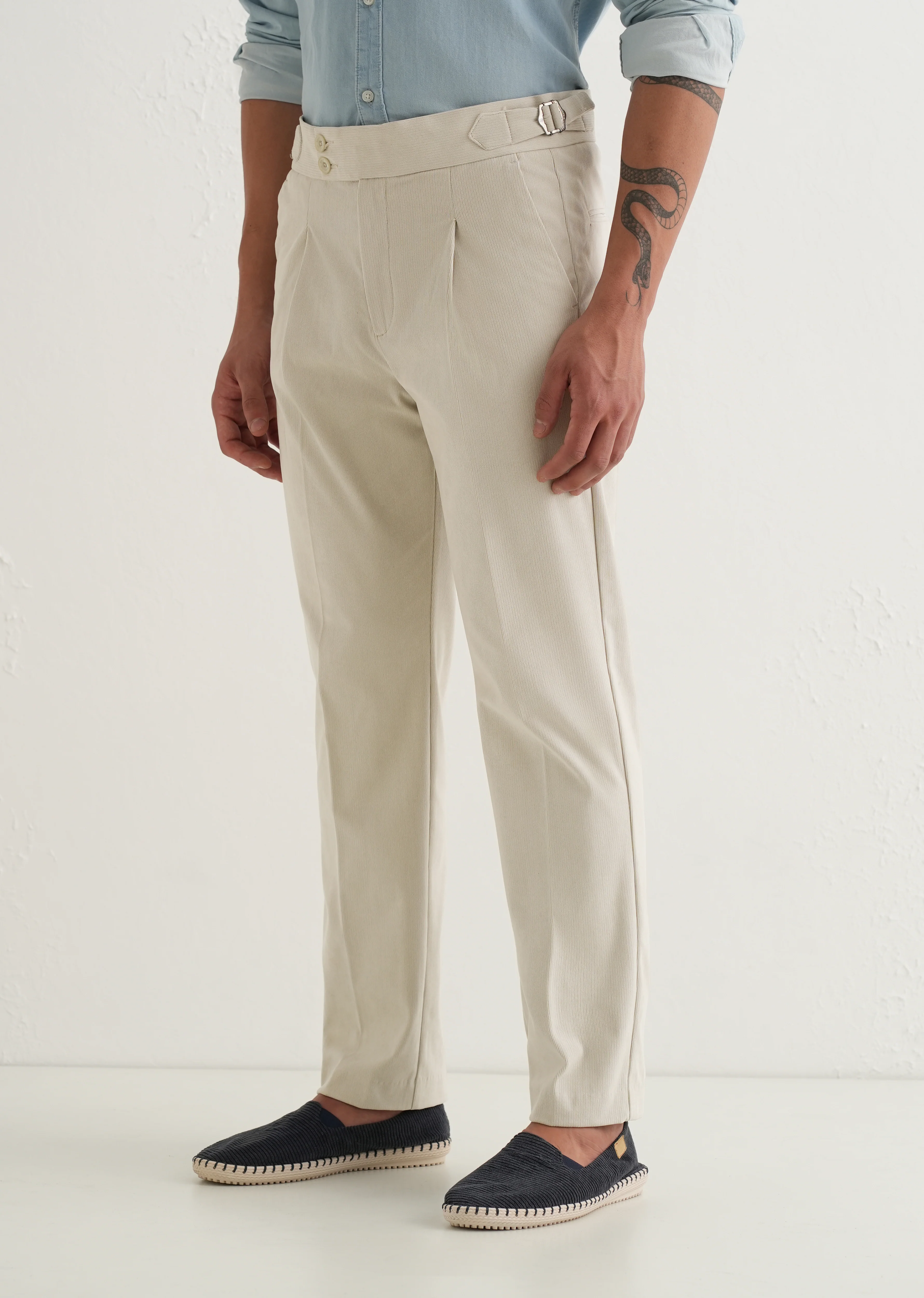 Off-White Pleated Corduroy Gurkha Pant - Image 5
