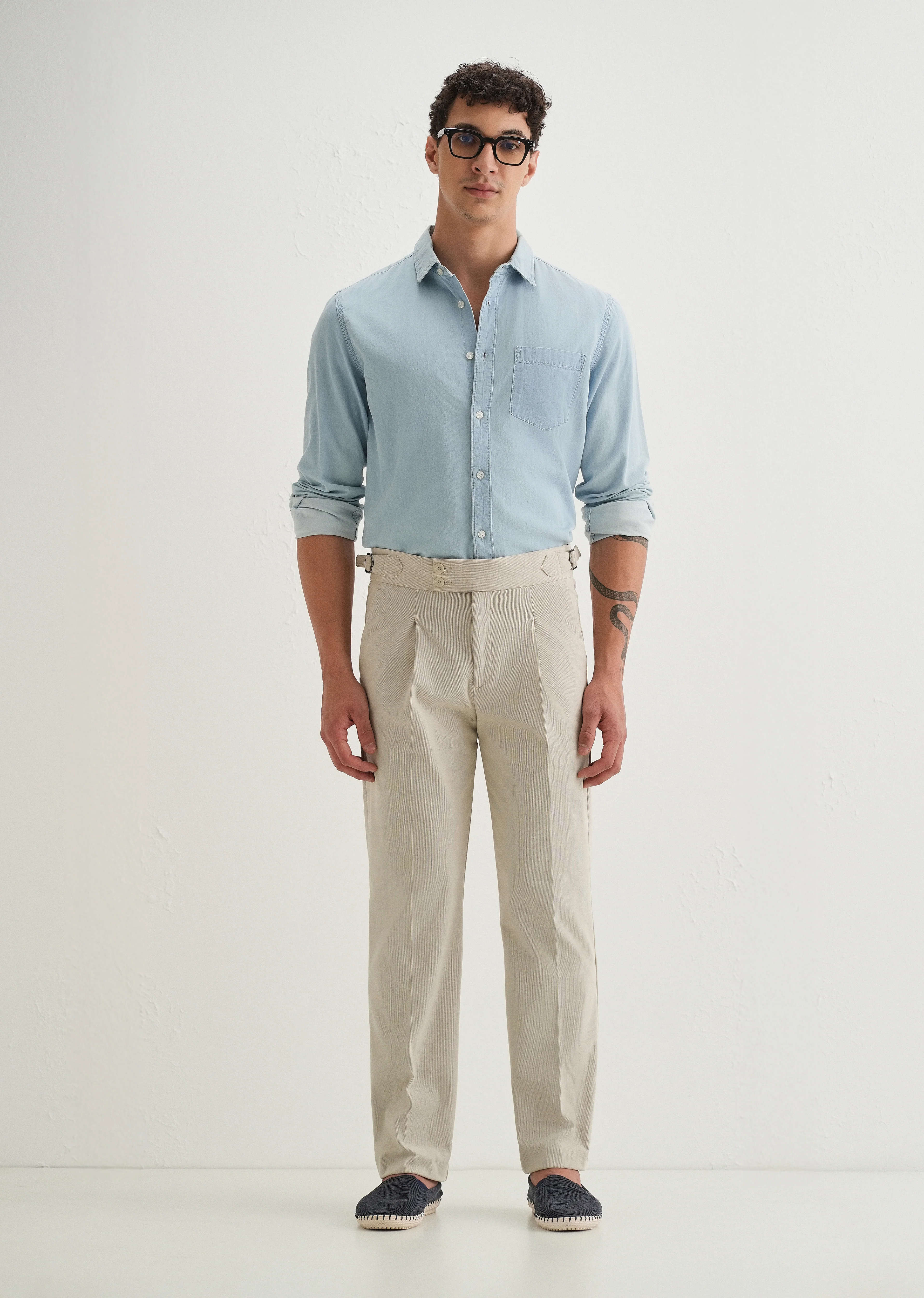 Off-White Pleated Corduroy Gurkha Pant - Image 7