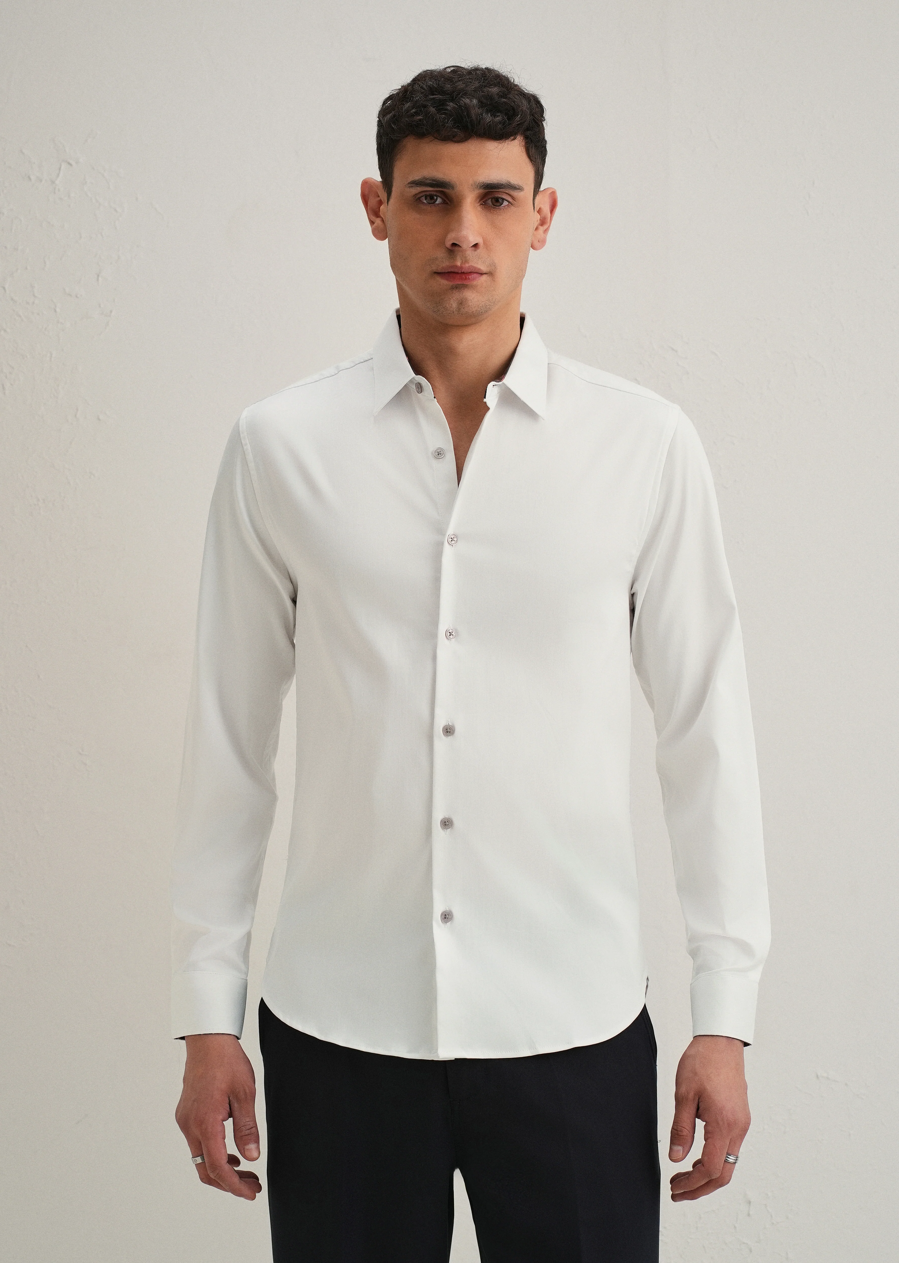 Off White Printed Cuff Shirt - Image 4