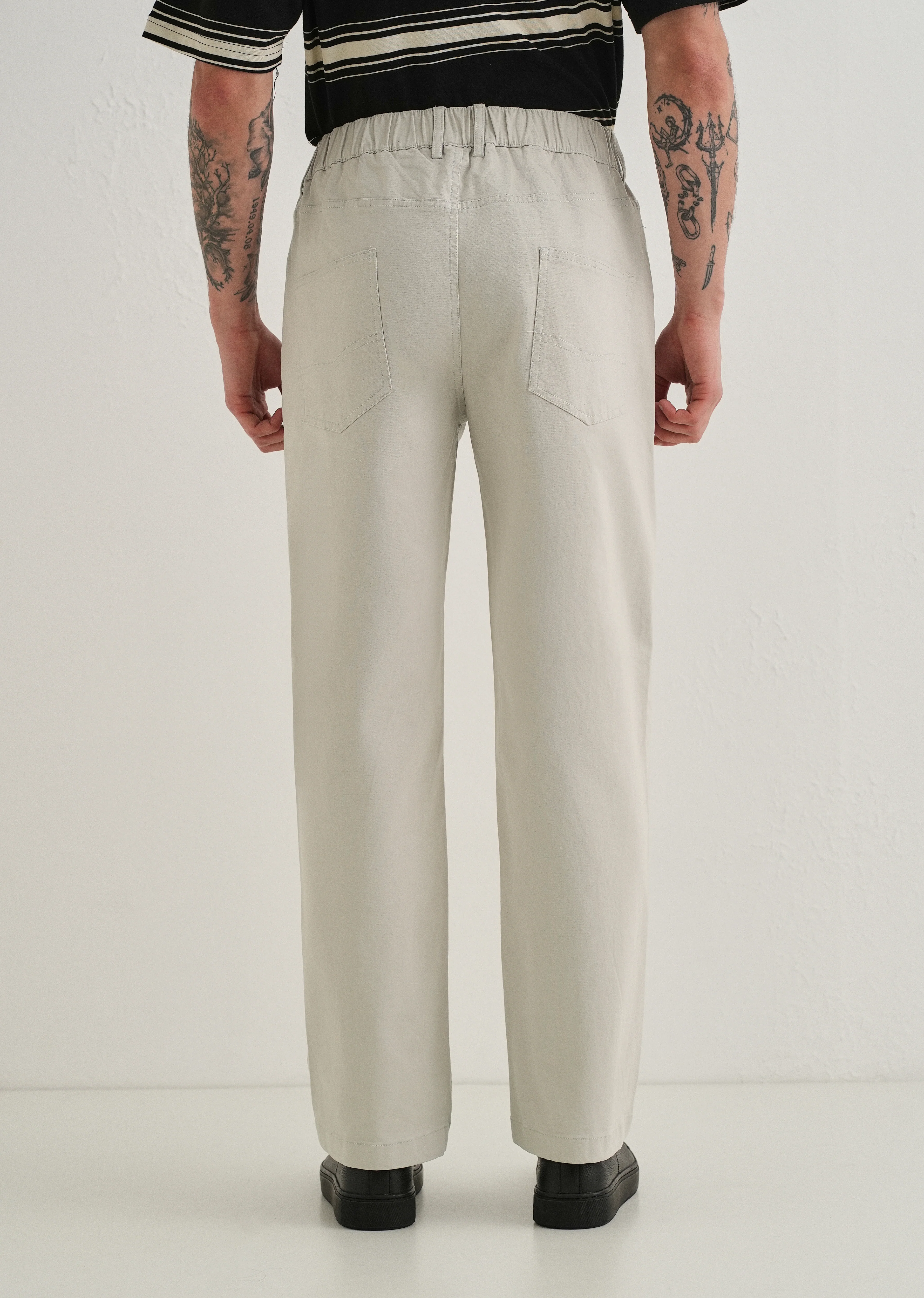 Off-White Semi-Elasticated Cotton Trouser - Image 2