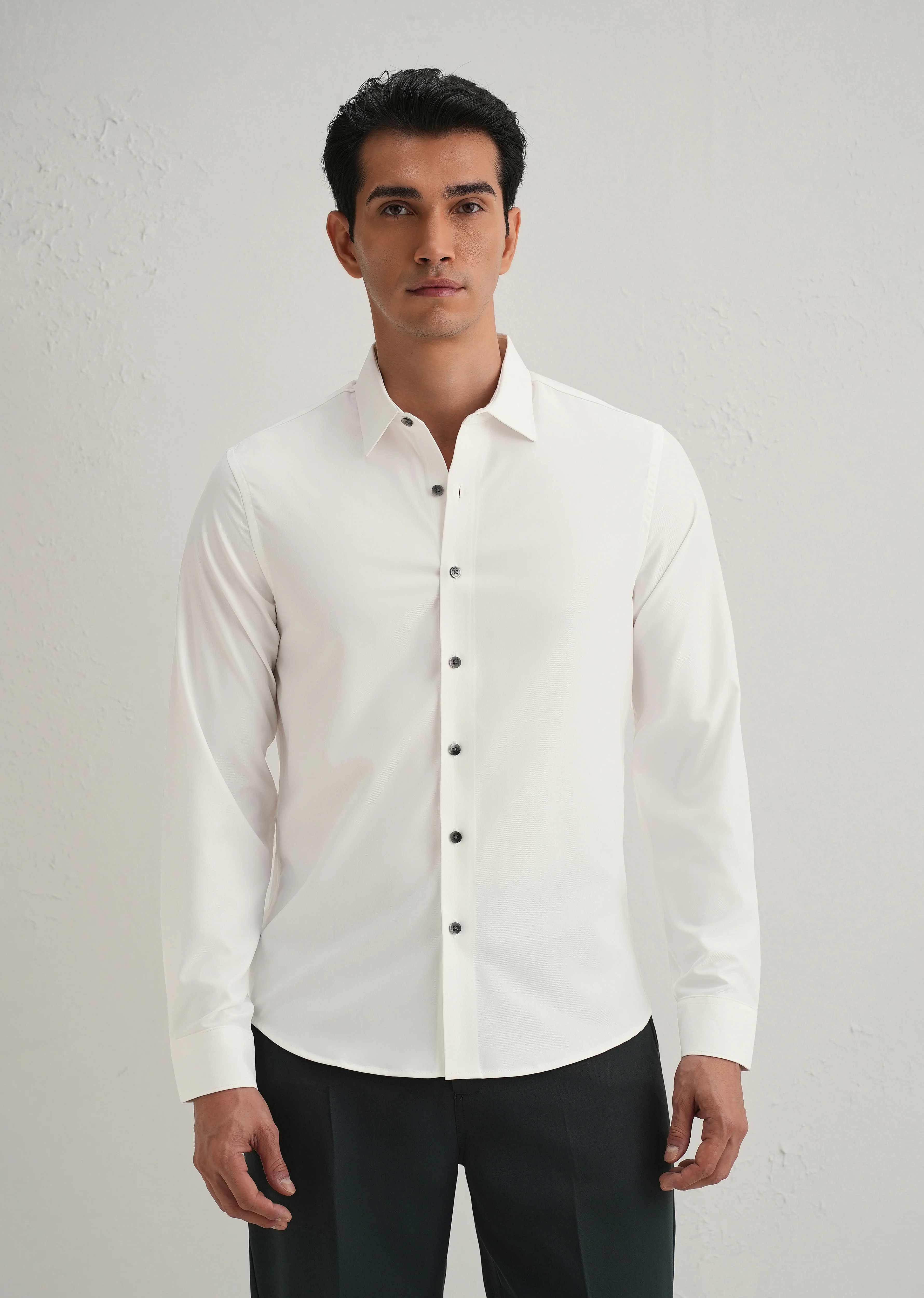 Off-White Stitchless Placket Premium Wrinkle-Free Shirt - Image 4