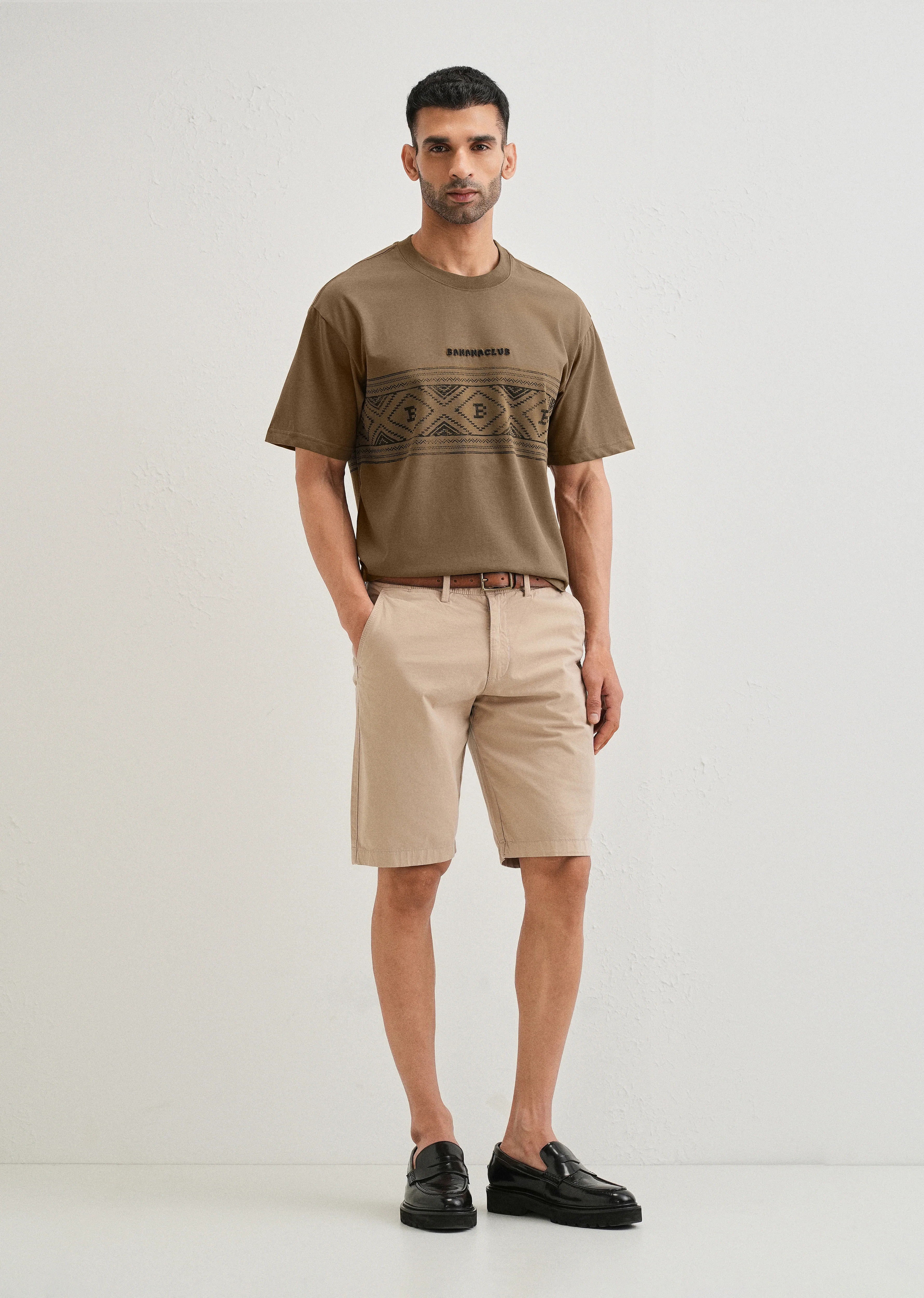 Olive Aztec Printed Oversized T-shirt - Image 6
