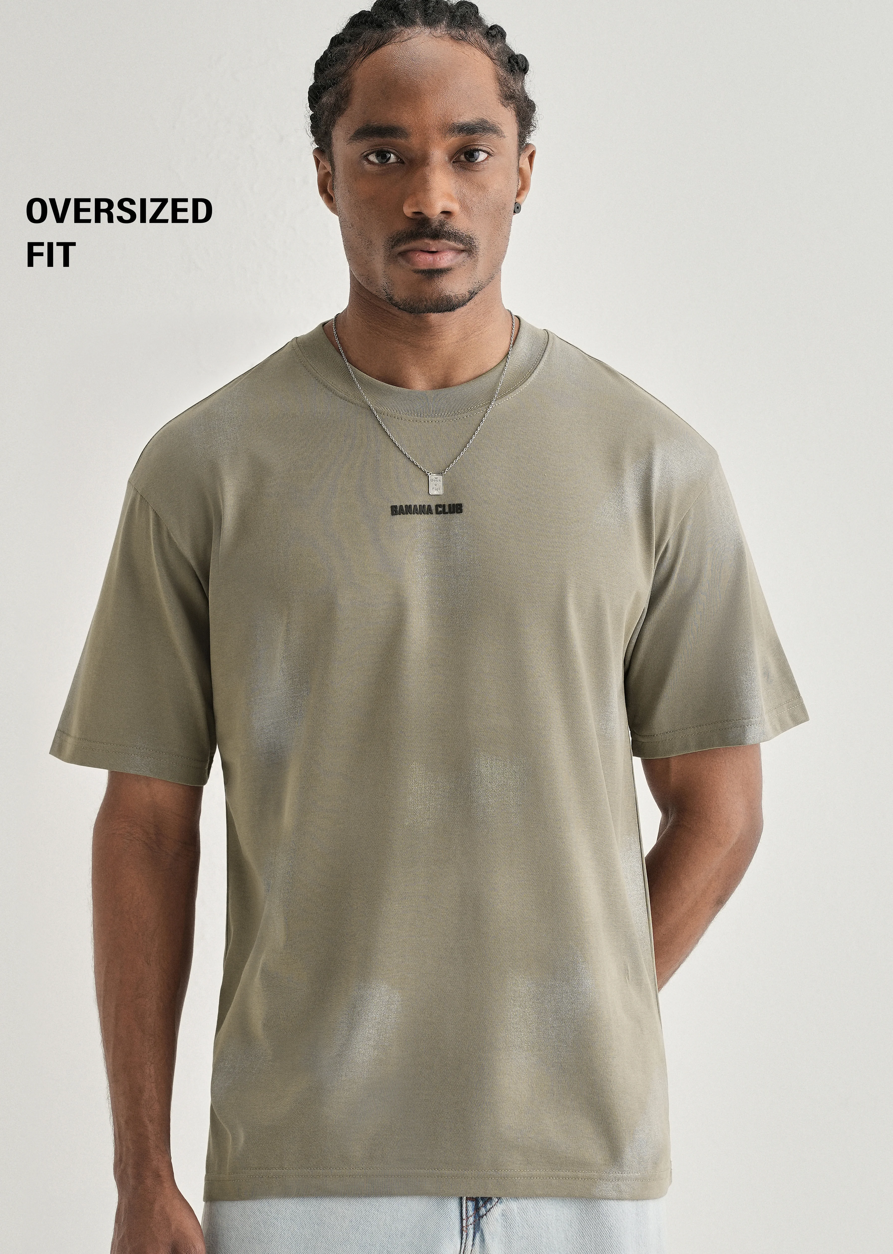 Olive Brushstroke Oversized T-shirt - Image 7