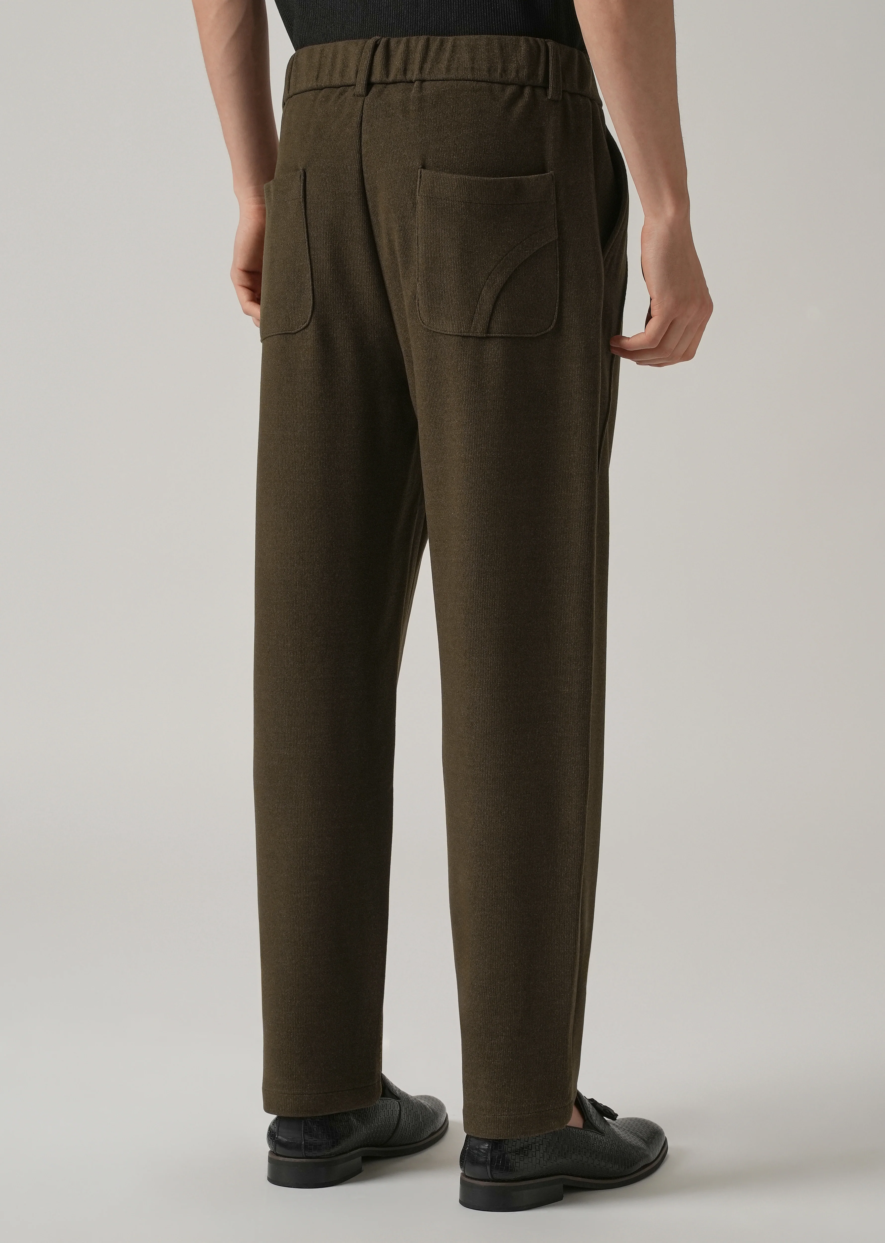 Olive Corduroy Relaxed Fit Pant - Image 2