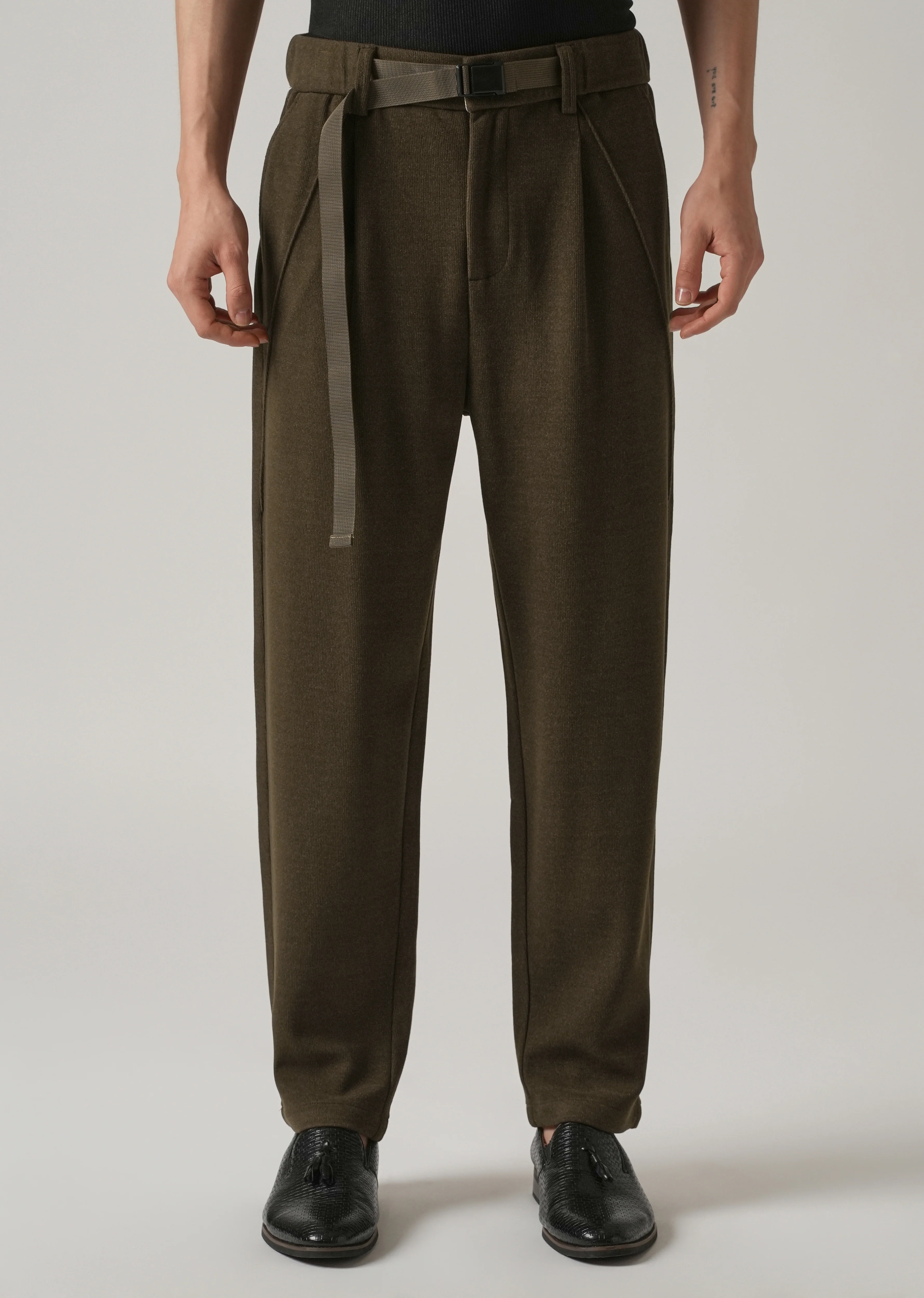 Olive Corduroy Relaxed Fit Pant - Image 3
