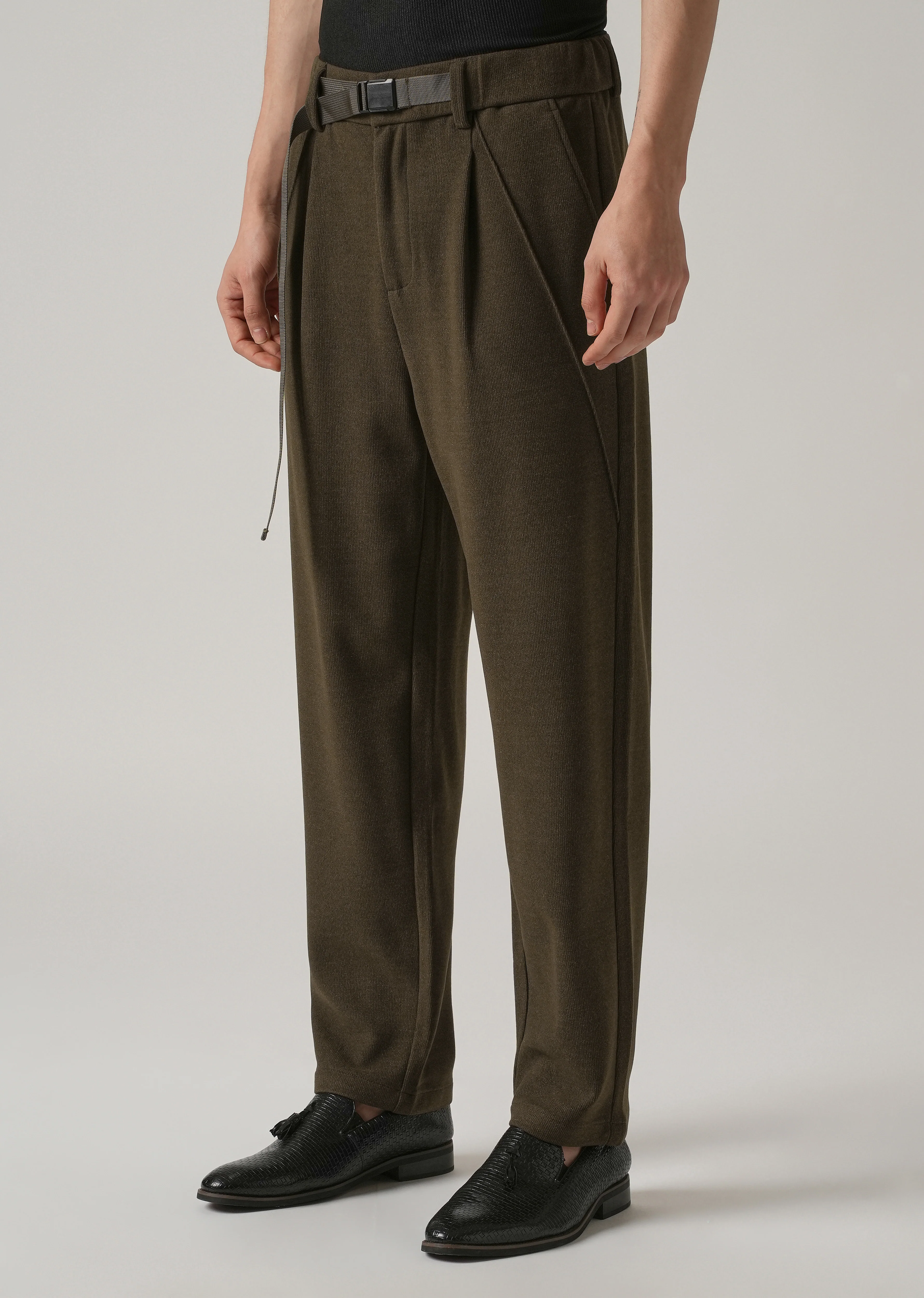 Olive Corduroy Relaxed Fit Pant - Image 4