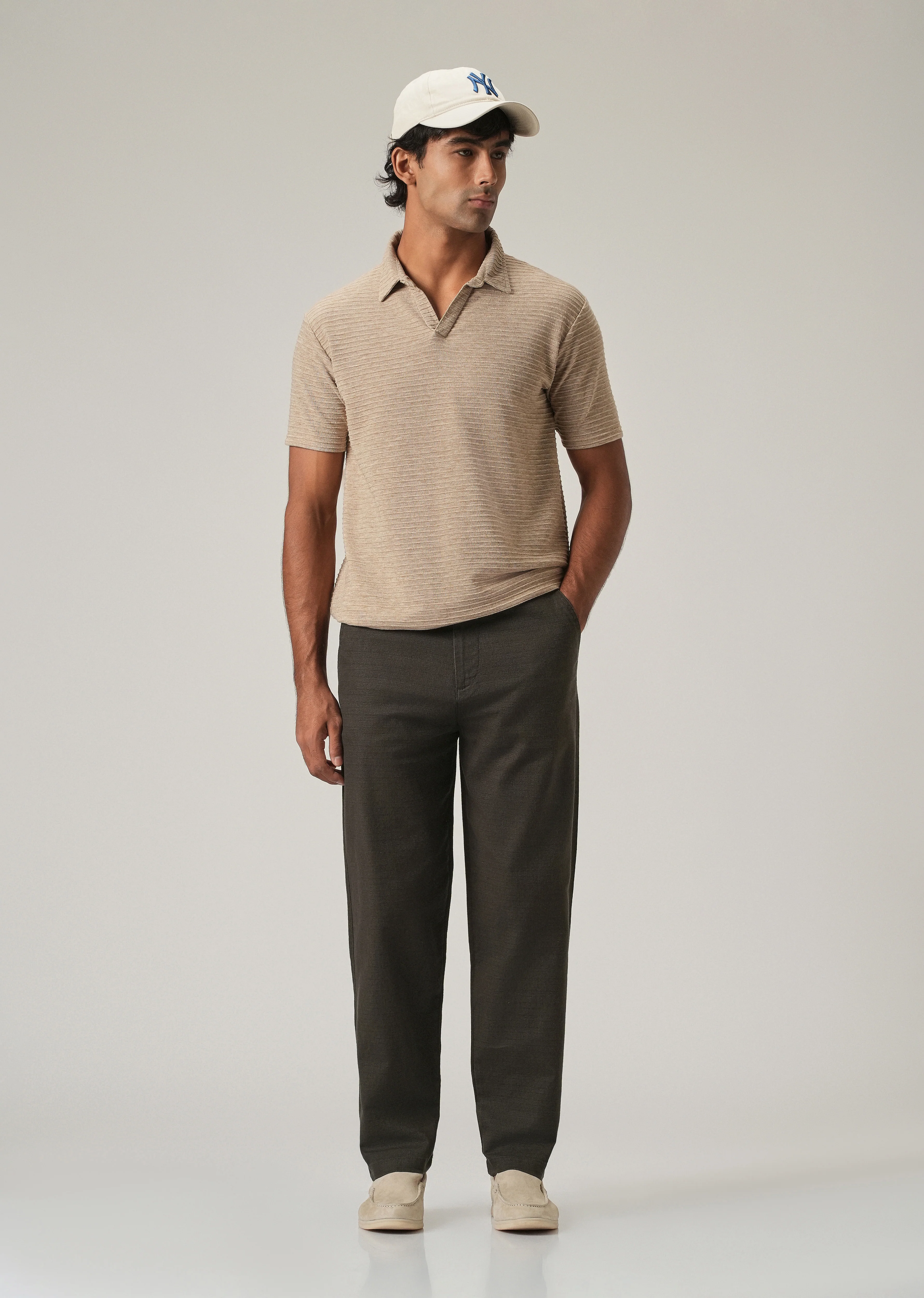Olive Linen-Look Cotton Trousers - Image 6