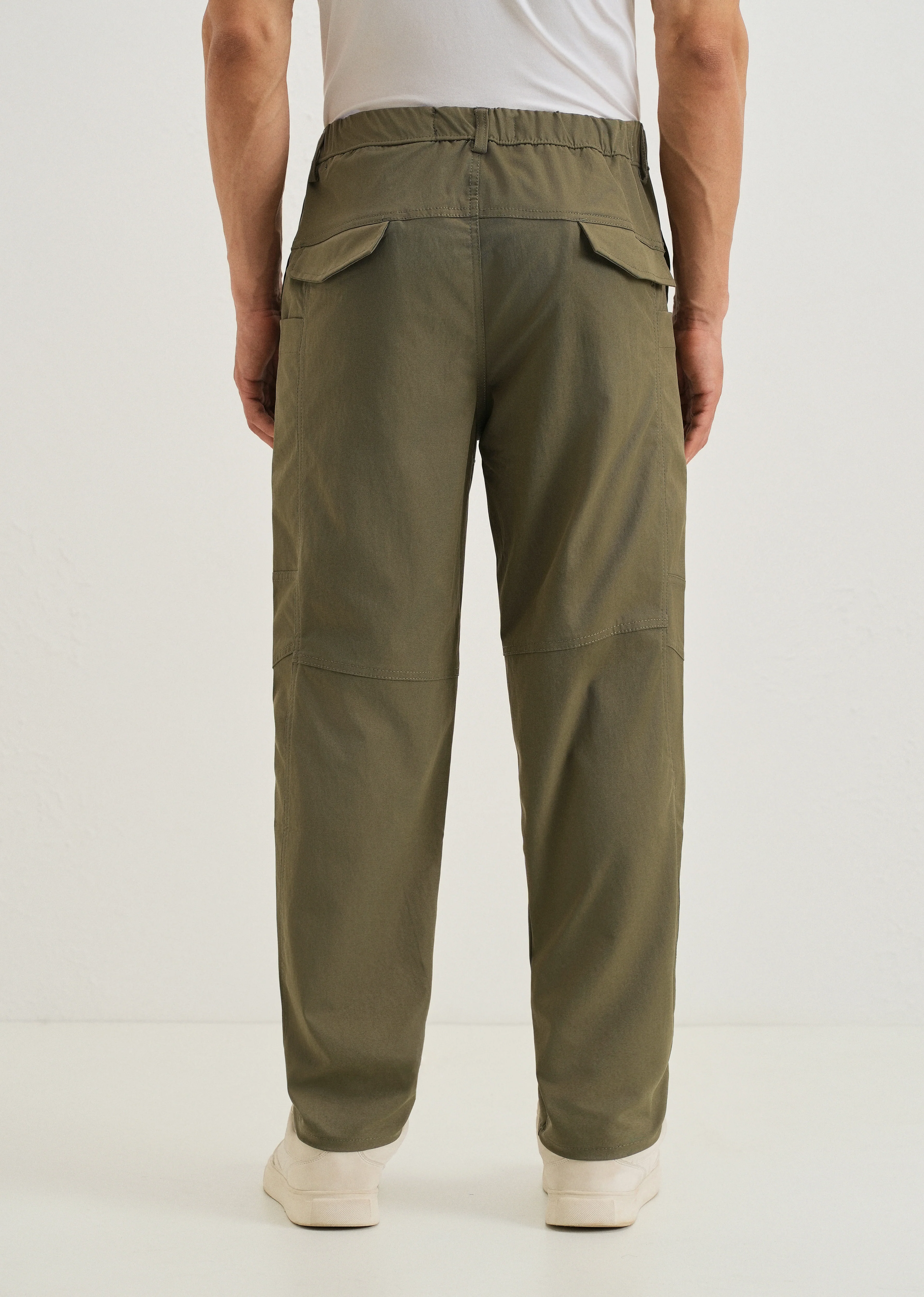 Olive Drawstring Panel Cargo Pant - Image 2
