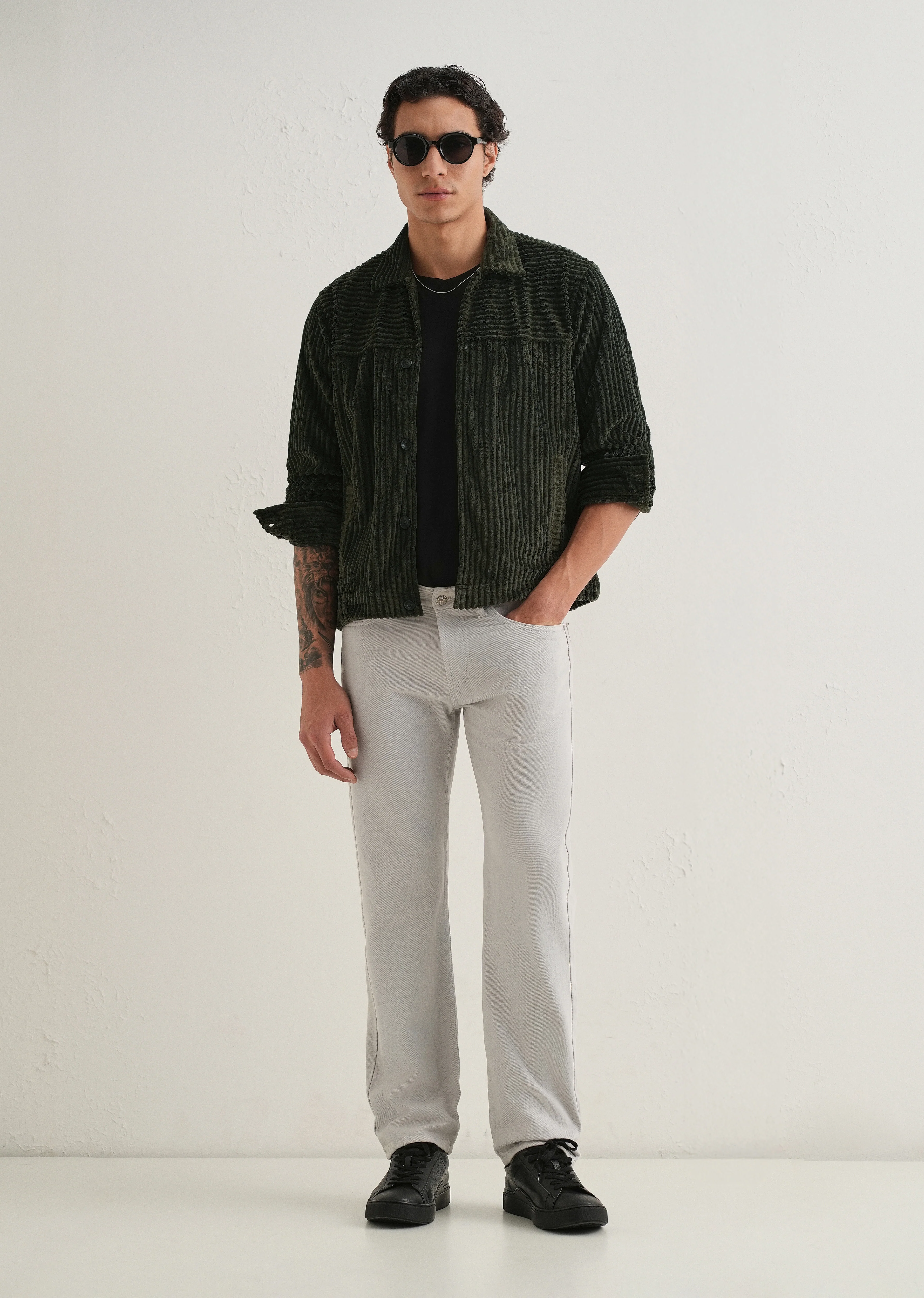 Olive Green Corduroy Shacket - Image 6