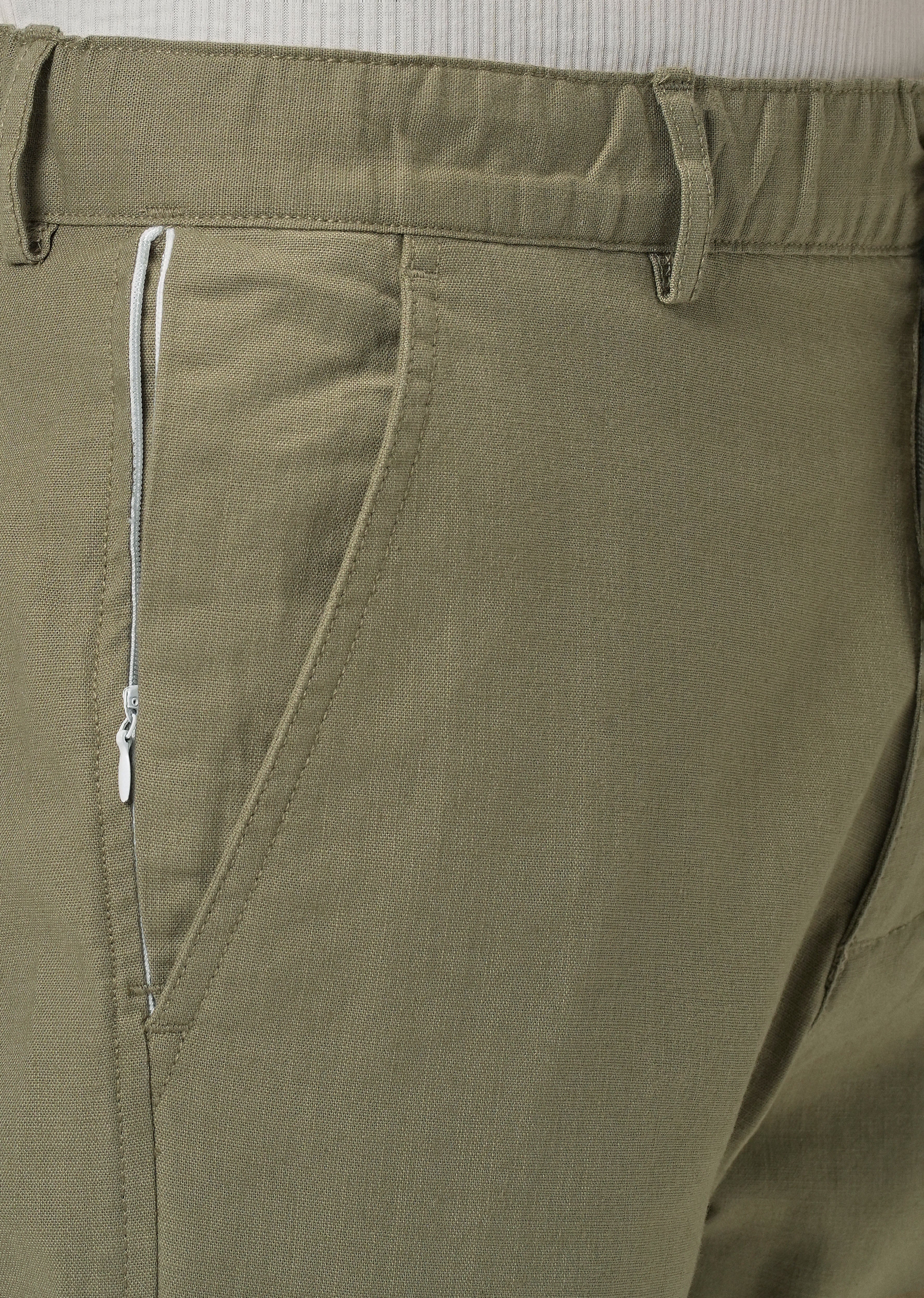 Olive Green Cotton Trouser - Image 4