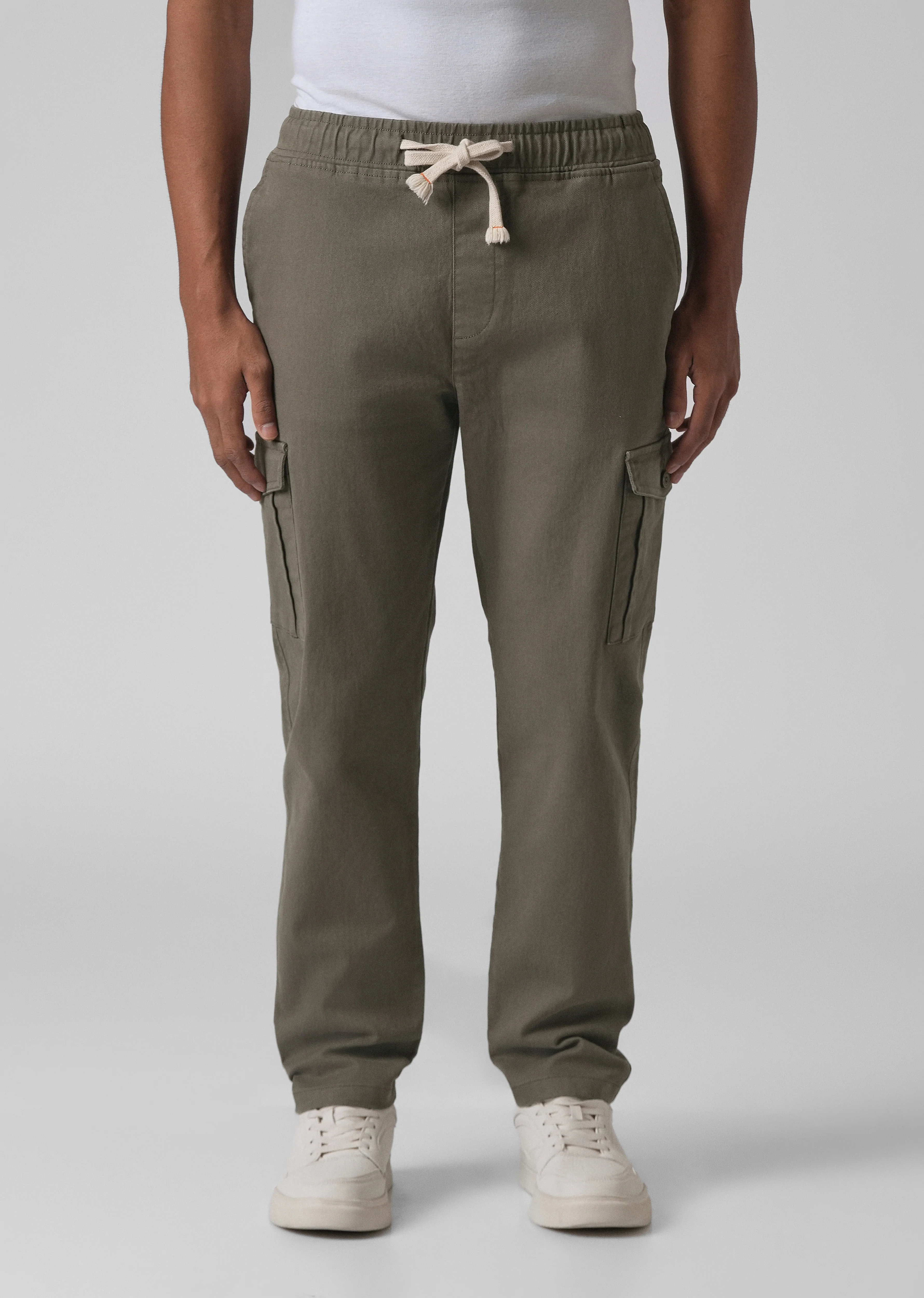Olive Green Regular Fit Cargo Pant - Image 2