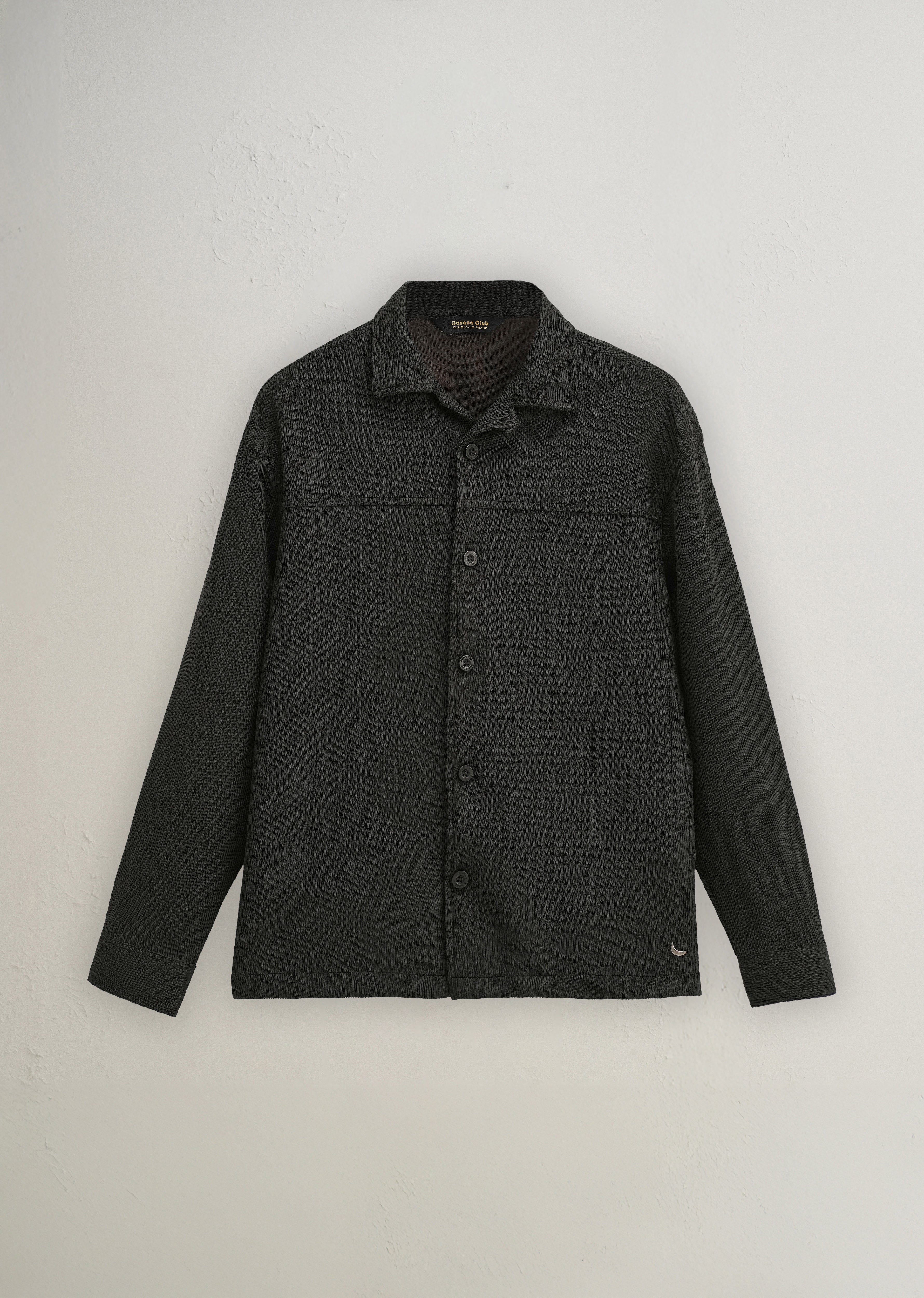 Olive Green Textured Knit Shacket - Image 2