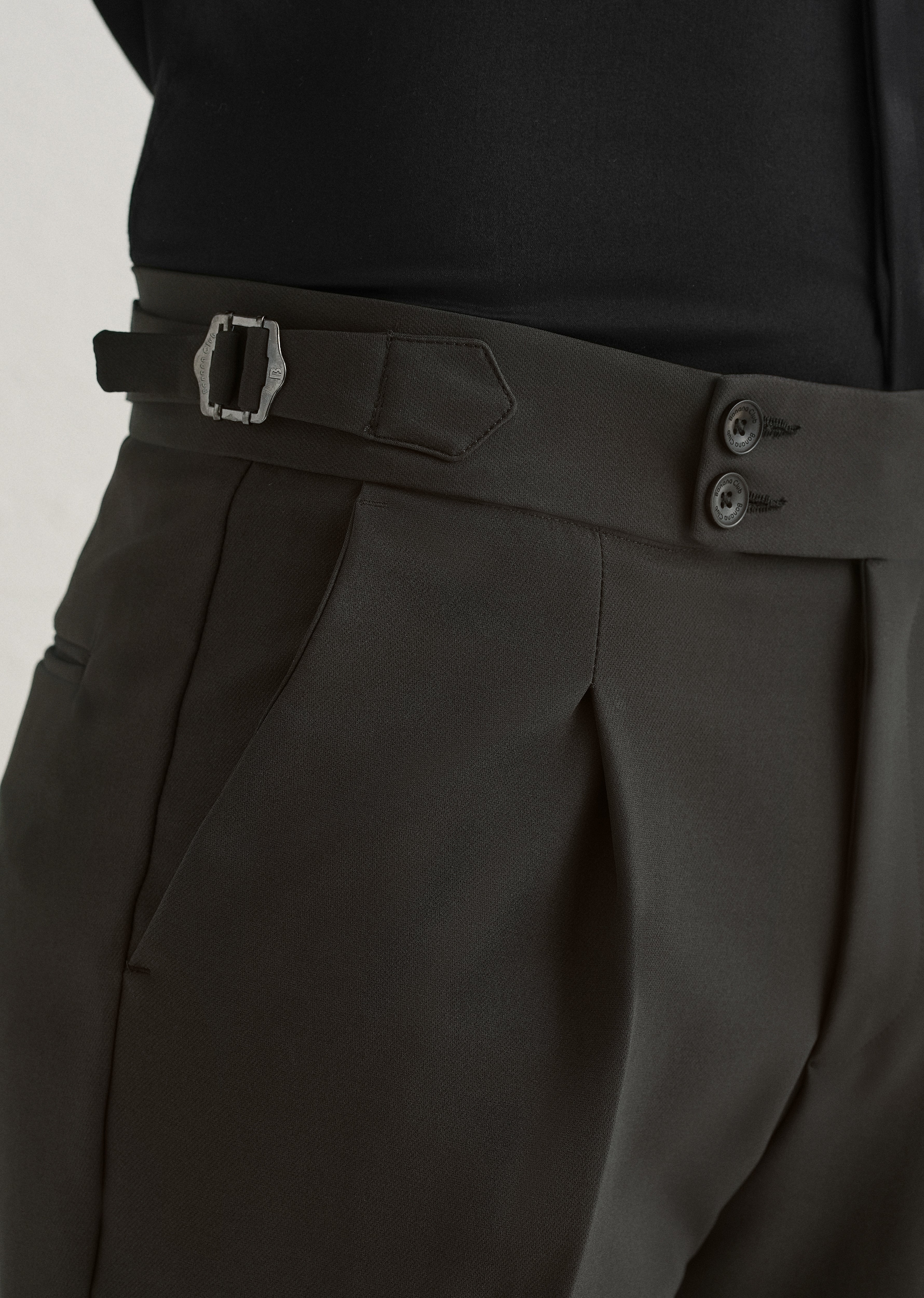Olive Grey Pleated Gurkha Pant - Image 6