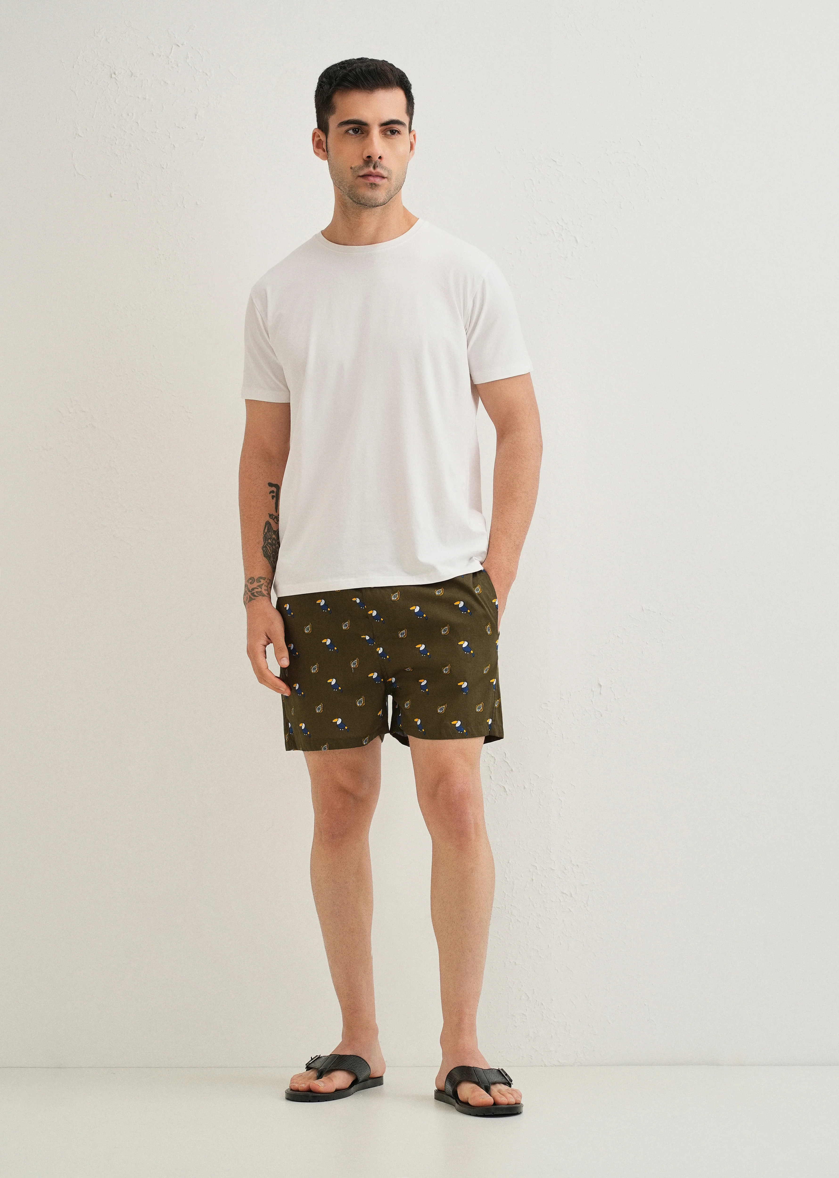 Olive Hornbill Printed Boxer - Image 6