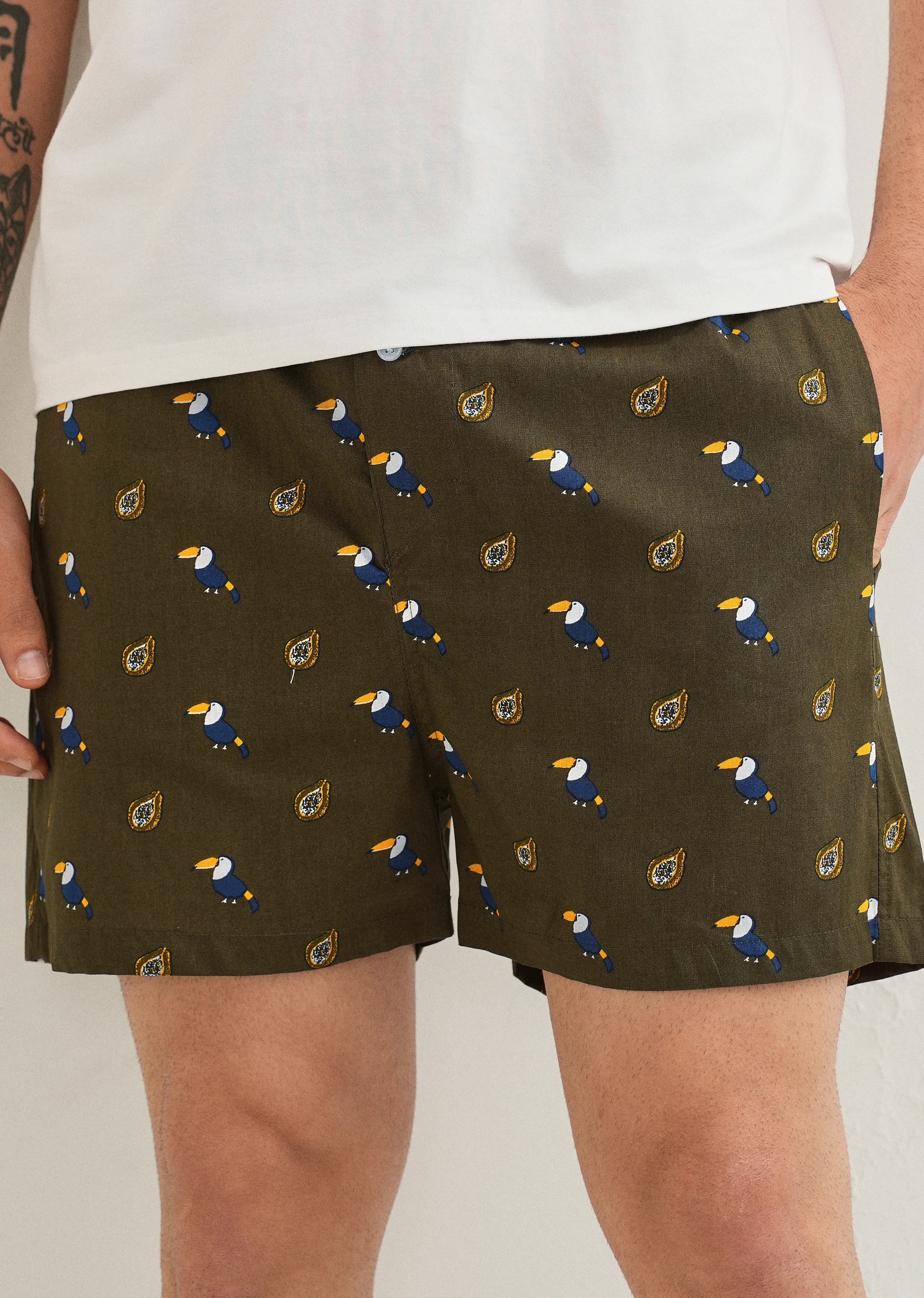 Olive Hornbill Printed Boxer - Image 7