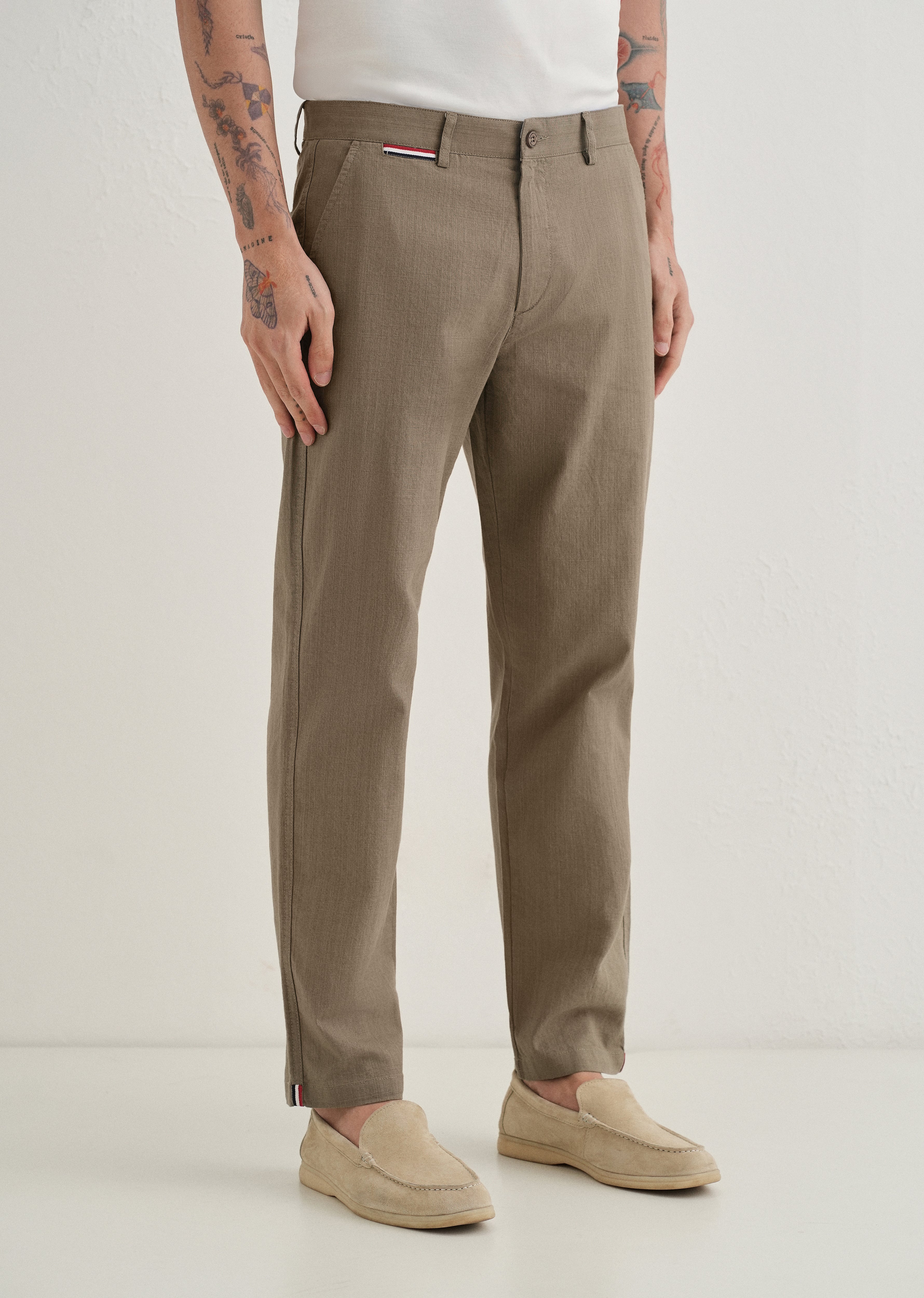 Olive Linen Trouser - Image 5