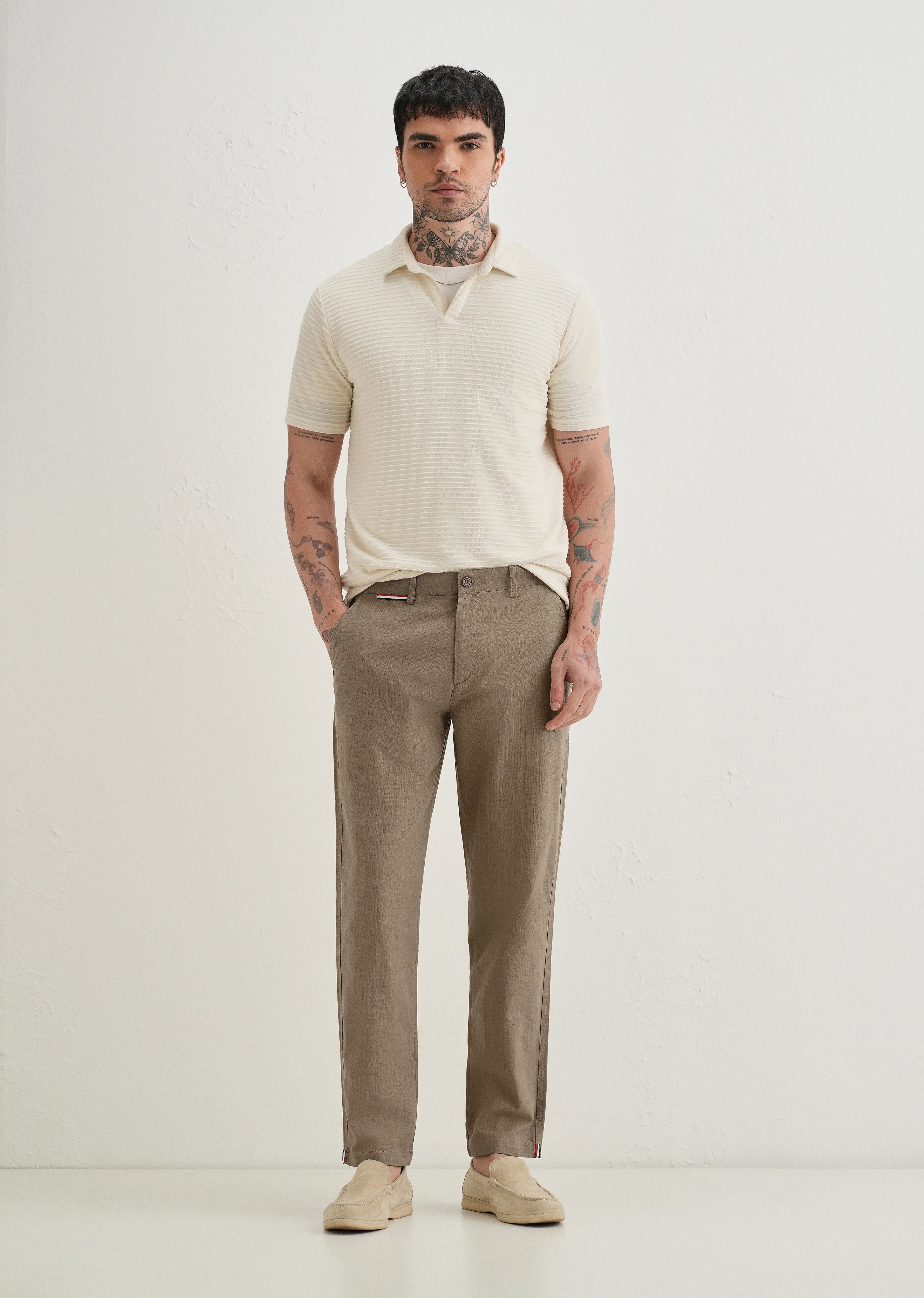 Olive Linen Trouser - Image 7