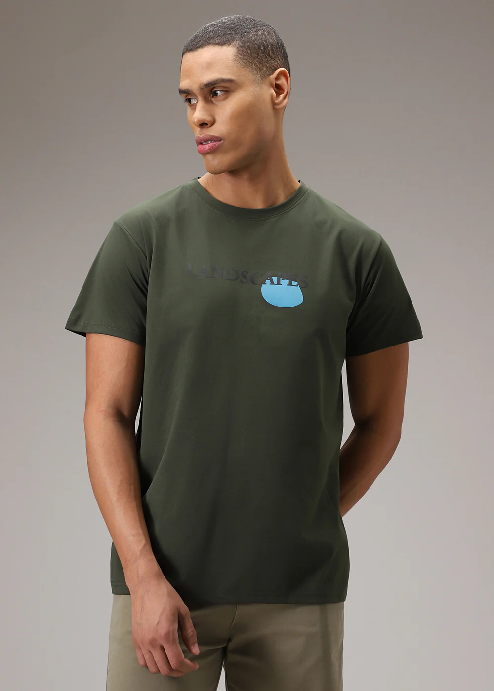 Olive Printed T-Shirt - Image 3