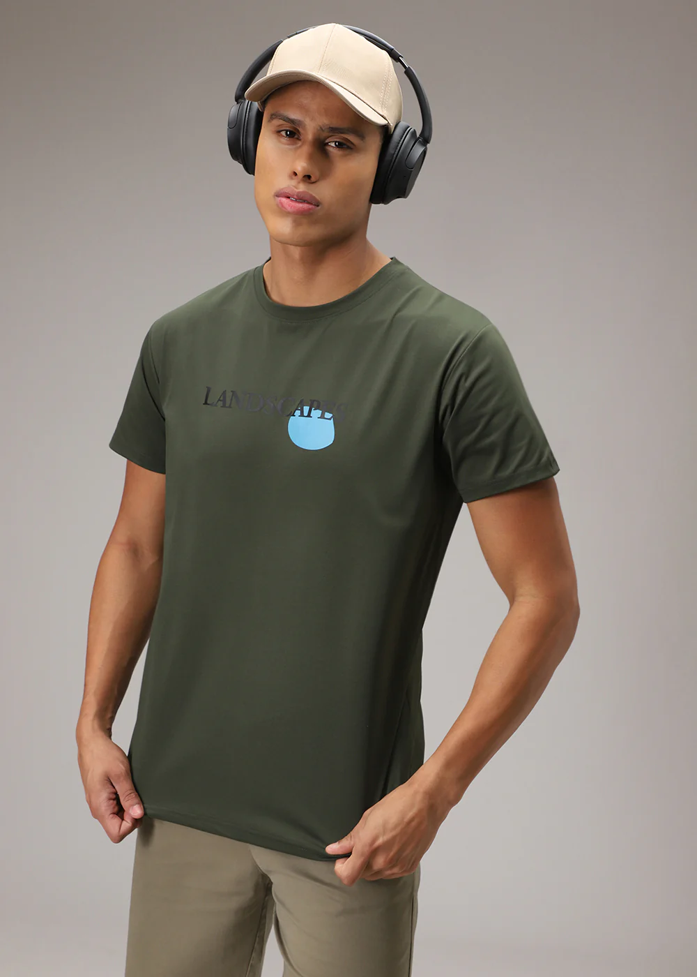 Olive Printed T-Shirt - Image 4