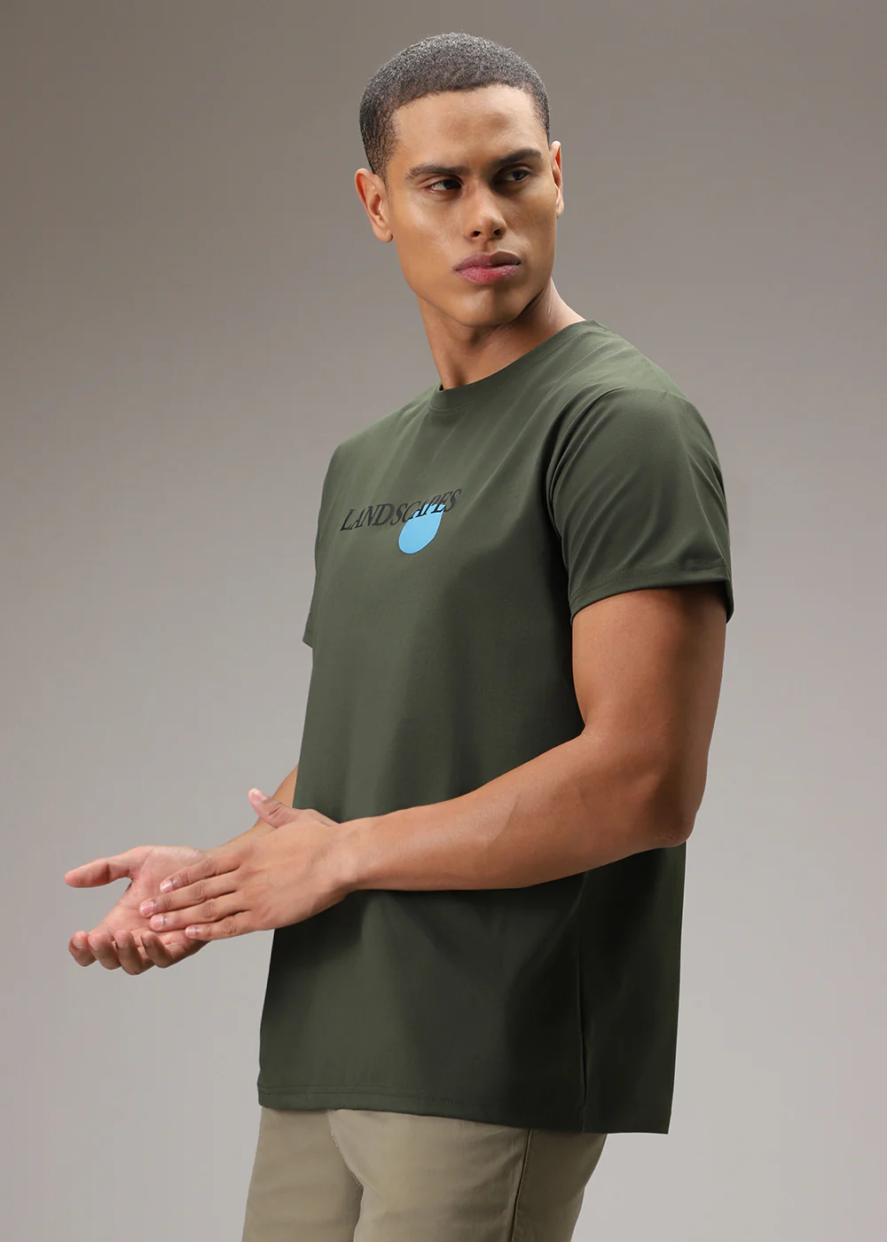 Olive Printed T-Shirt - Image 7