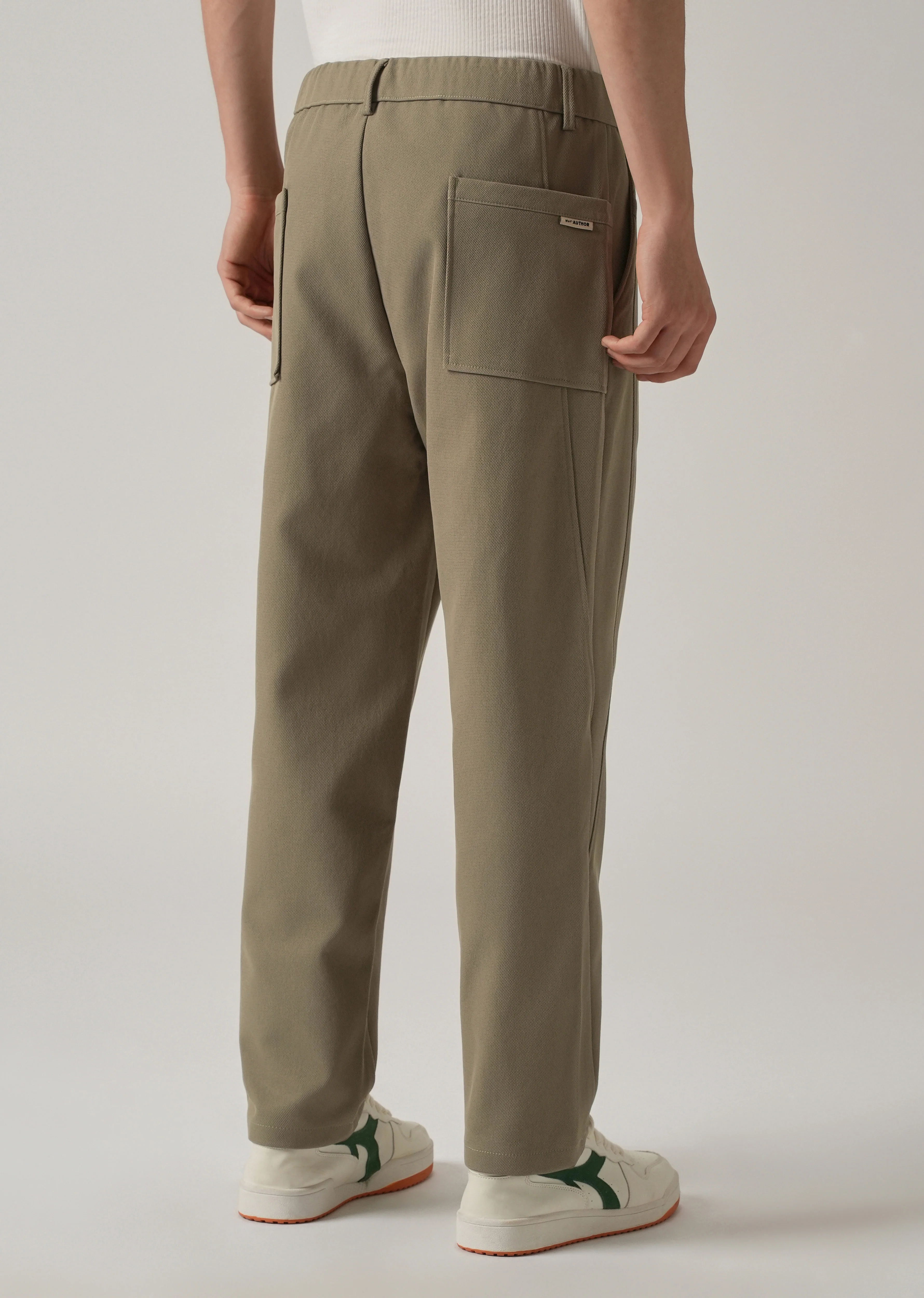 Olive Relaxed Fit Tie Waist Pant - Image 2