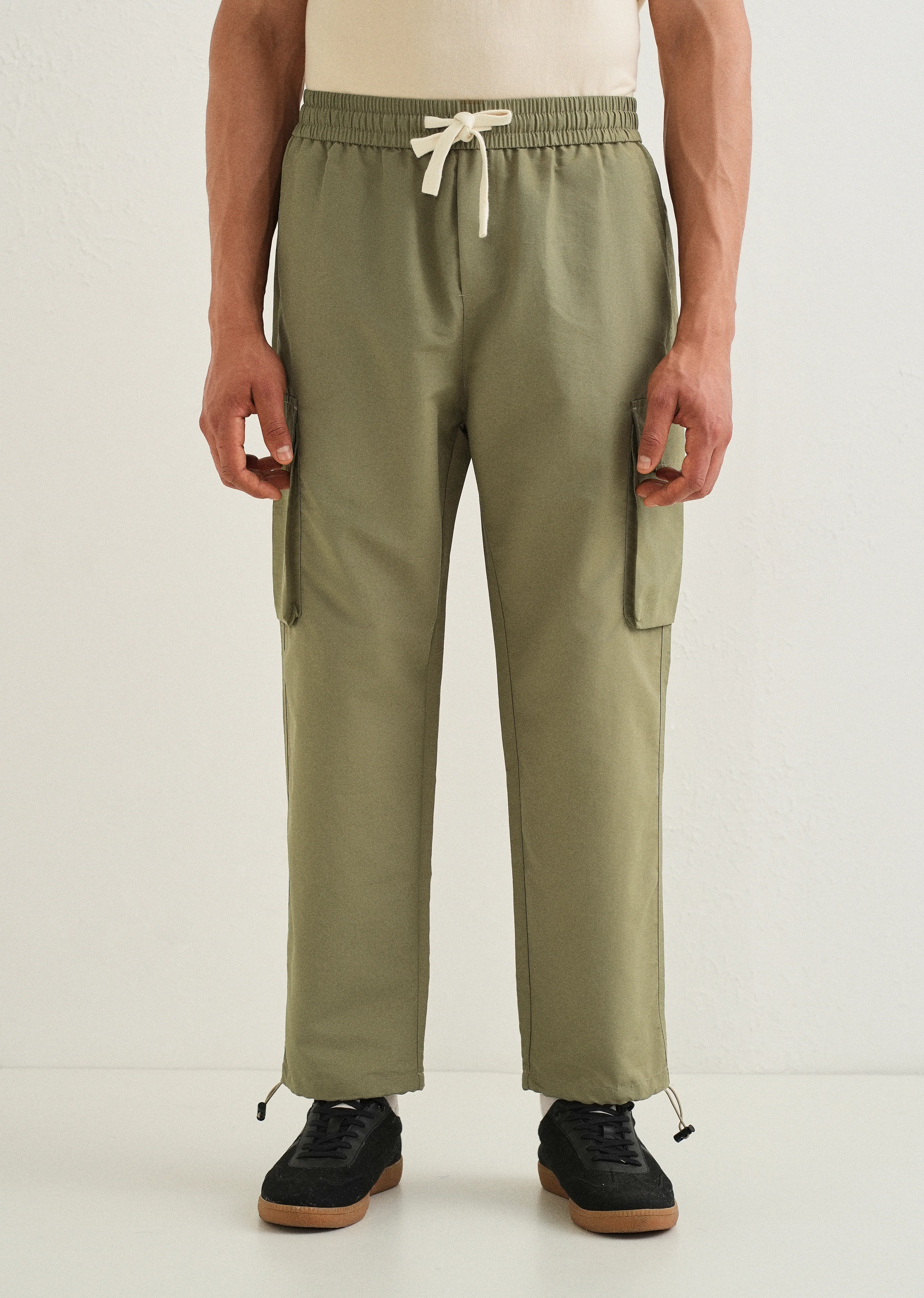 Olive Relaxed Fit Cargo Pant - Image 3
