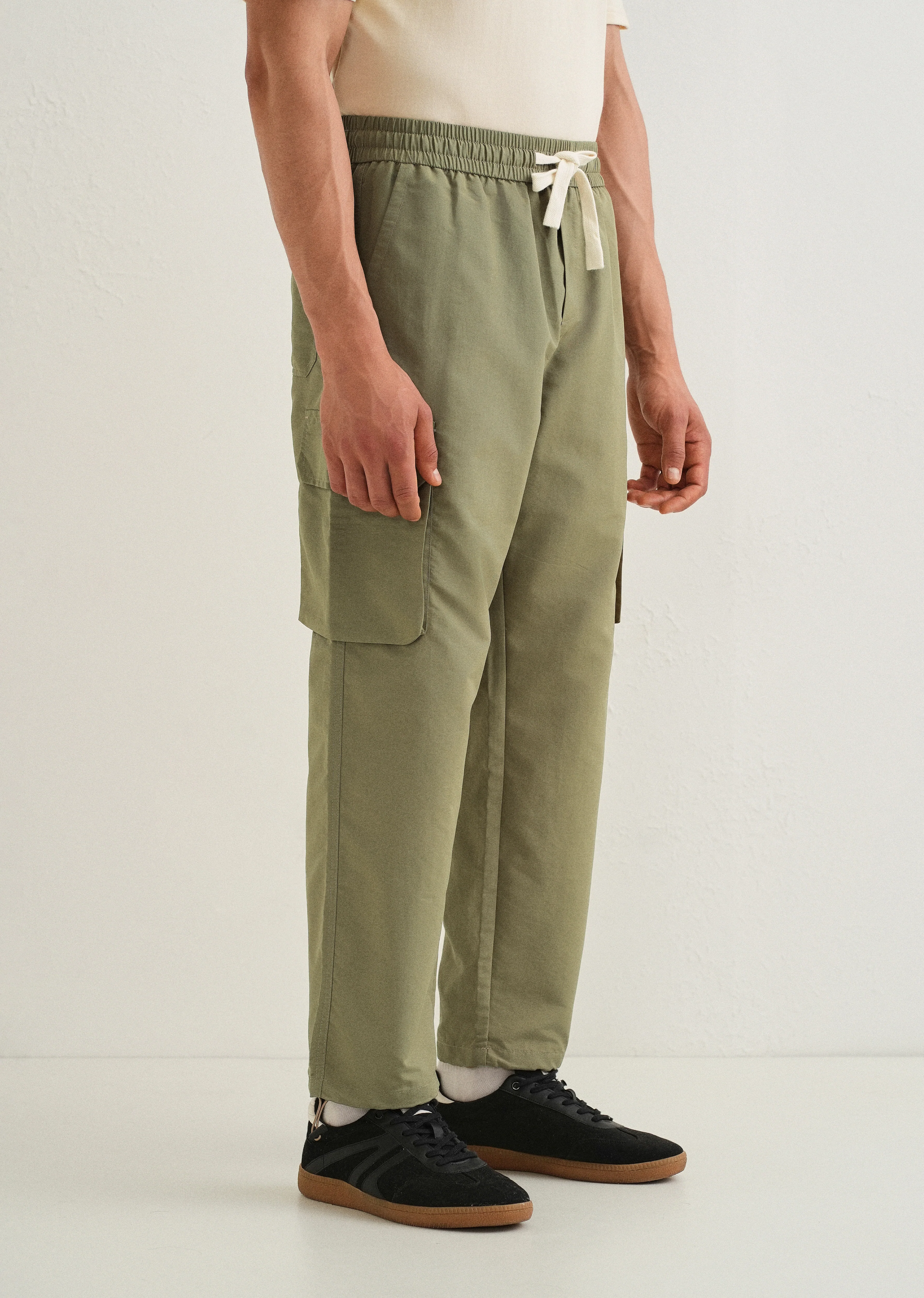 Olive Relaxed Fit Cargo Pant - Image 4