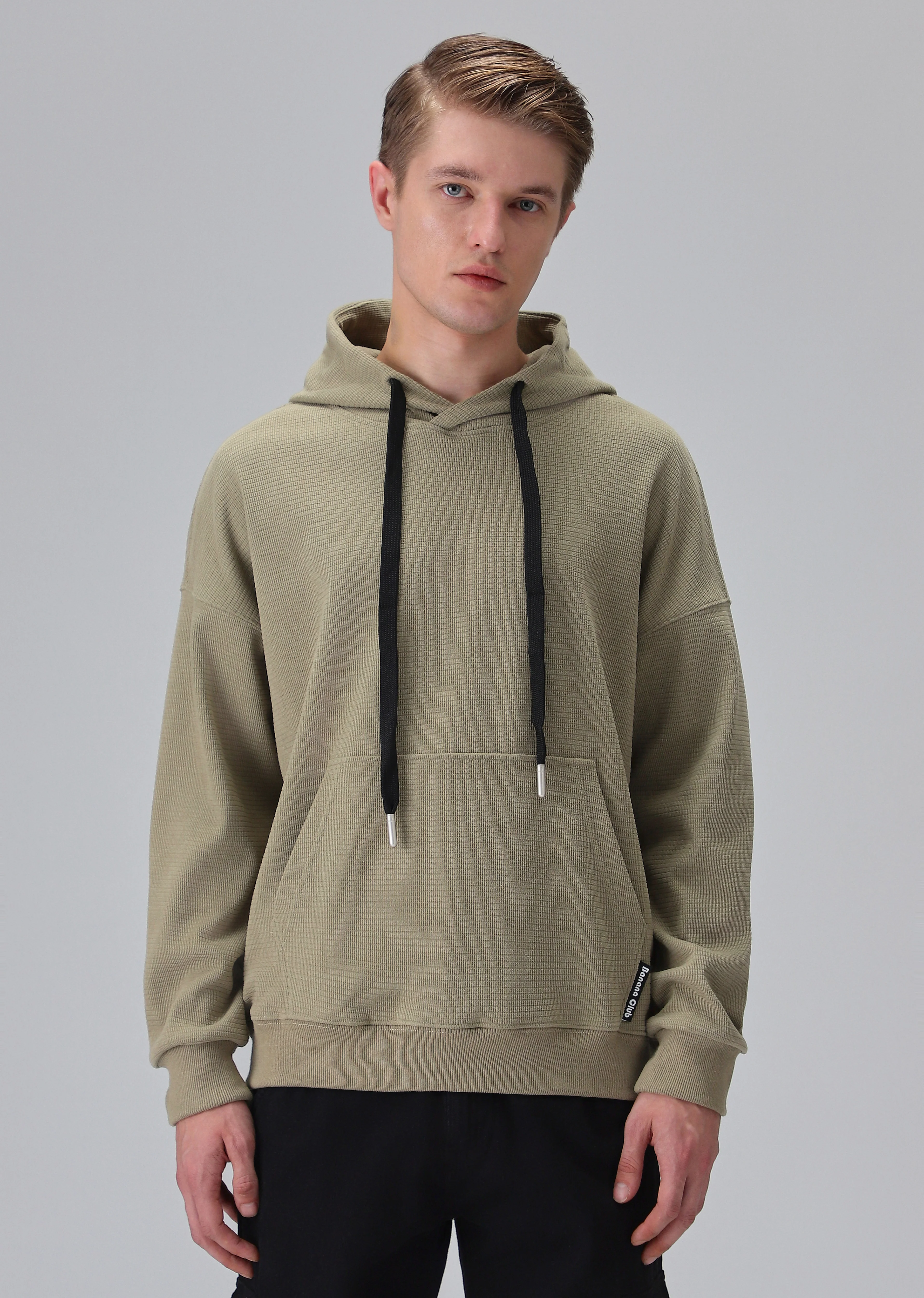 Olive Textured Hoodie - Image 3