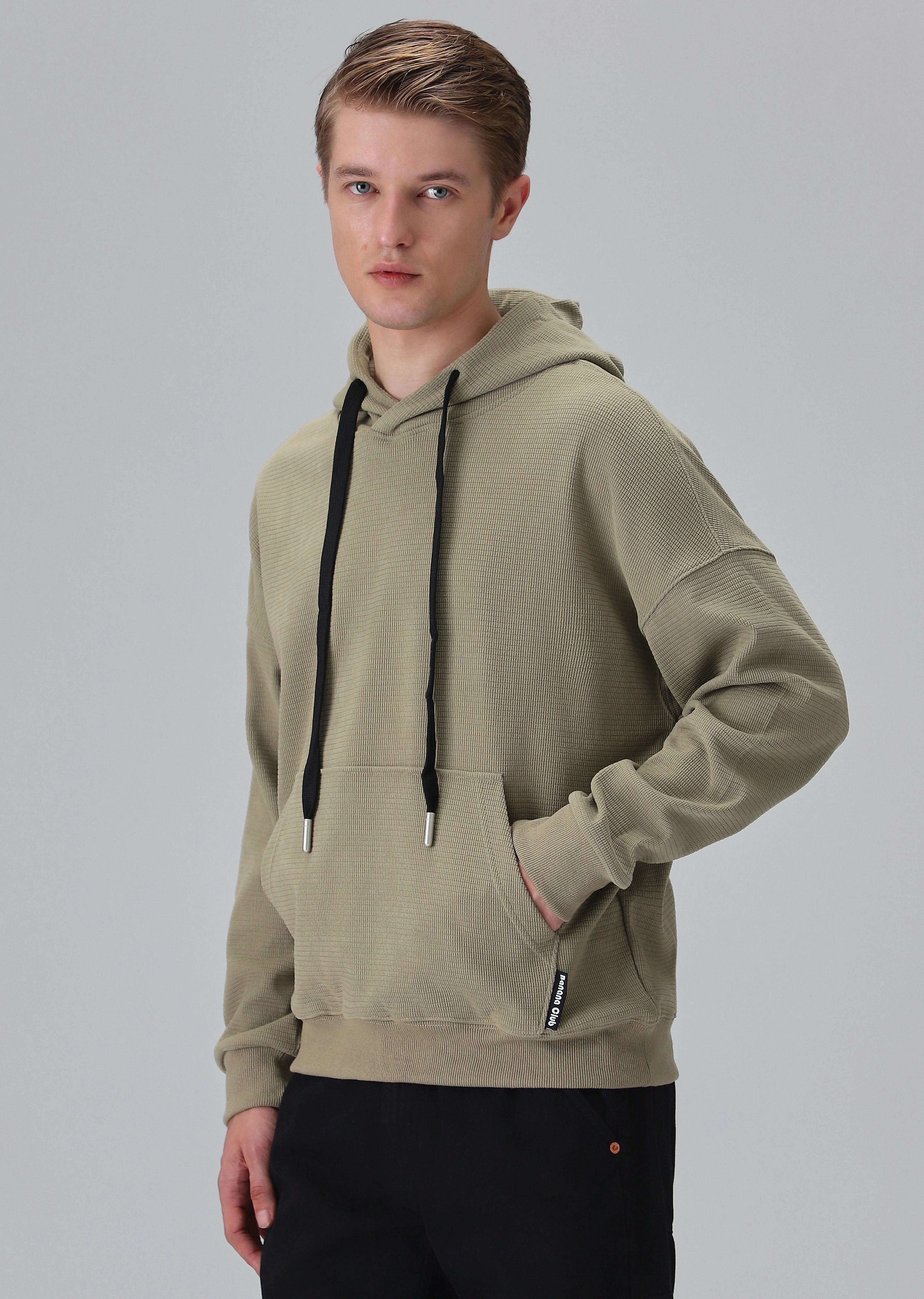 Olive Textured Hoodie - Image 4