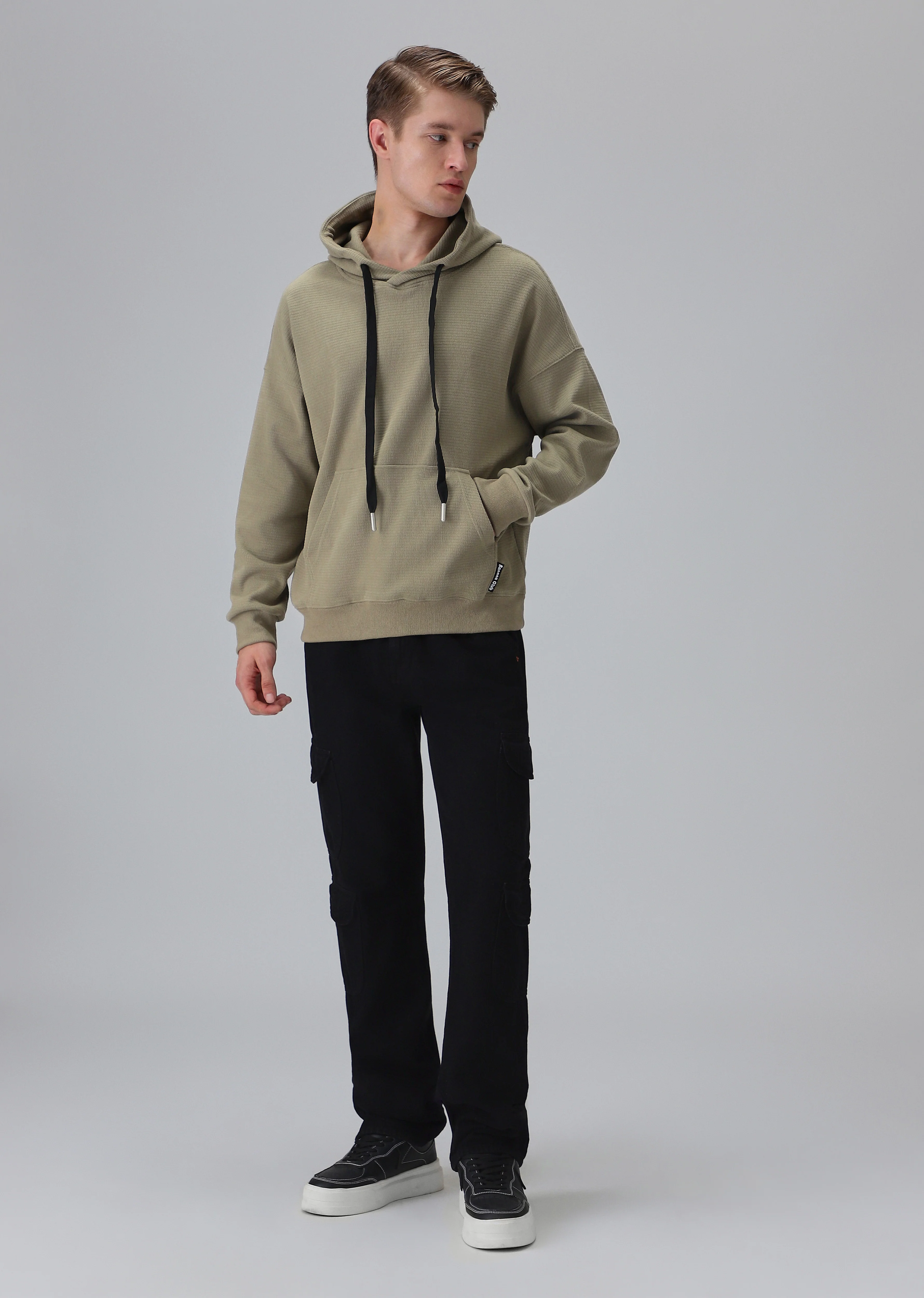 Olive Textured Hoodie - Image 6