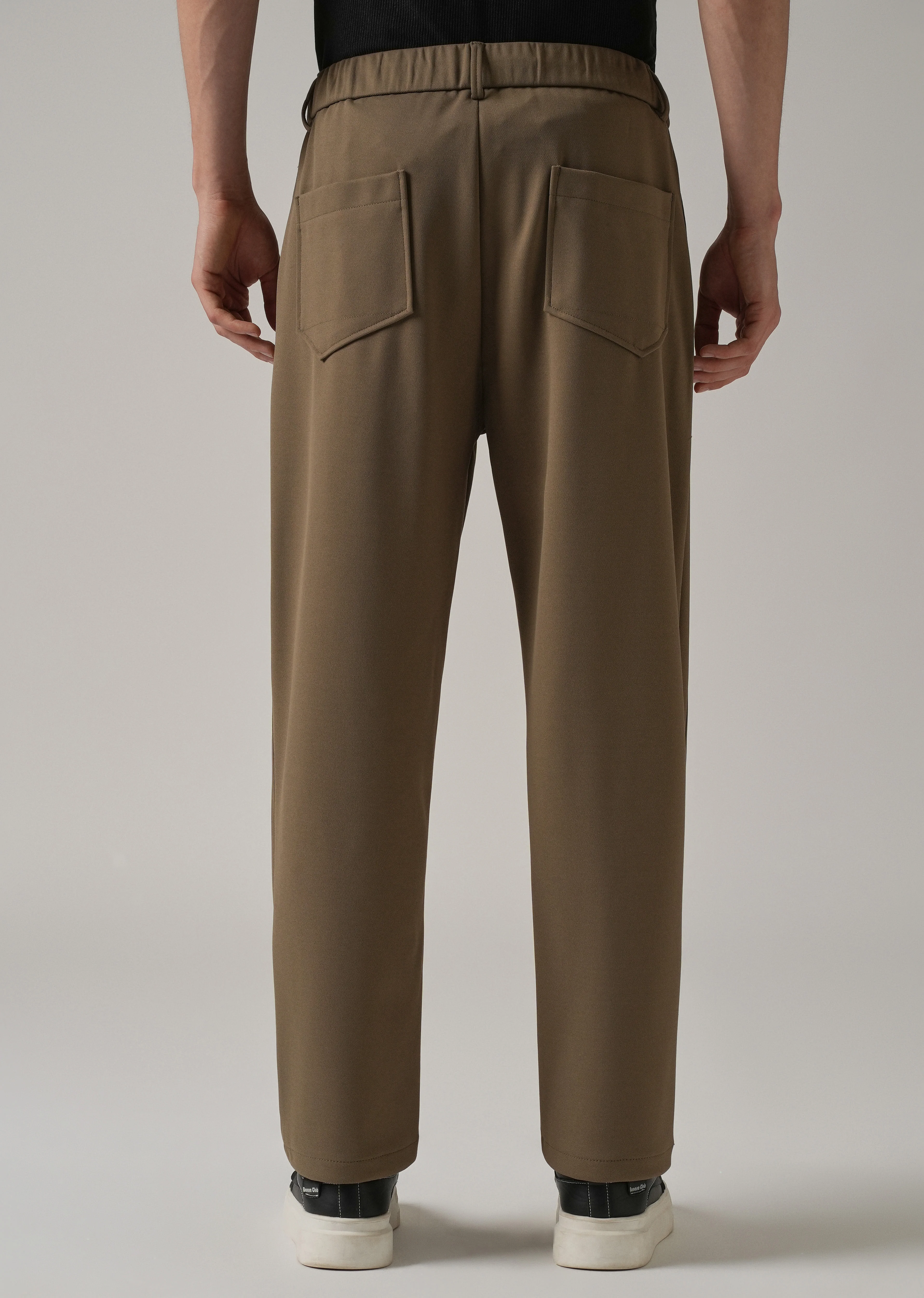 Olive Textured Stretch Pant - Image 2