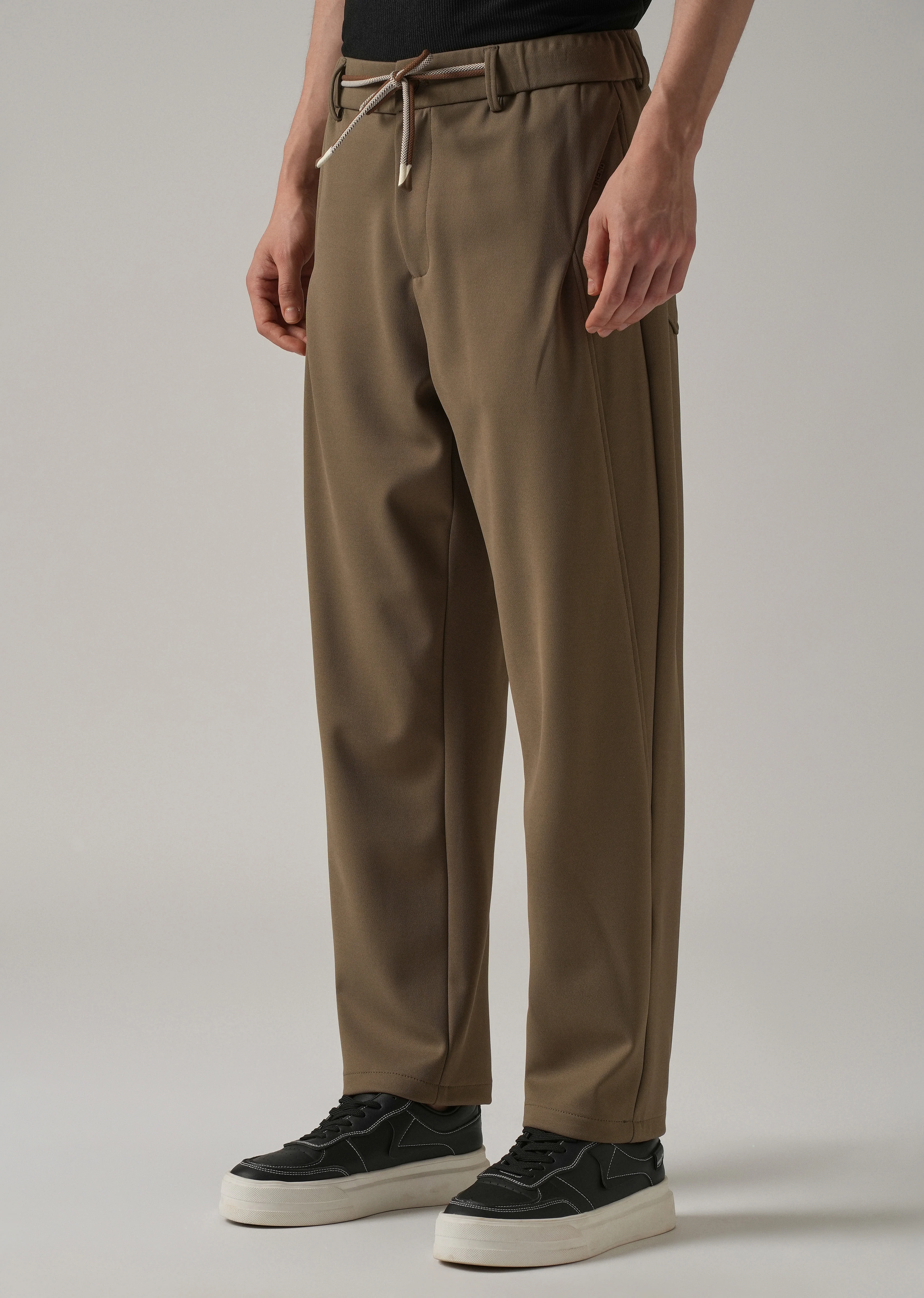 Olive Textured Stretch Pant - Image 4