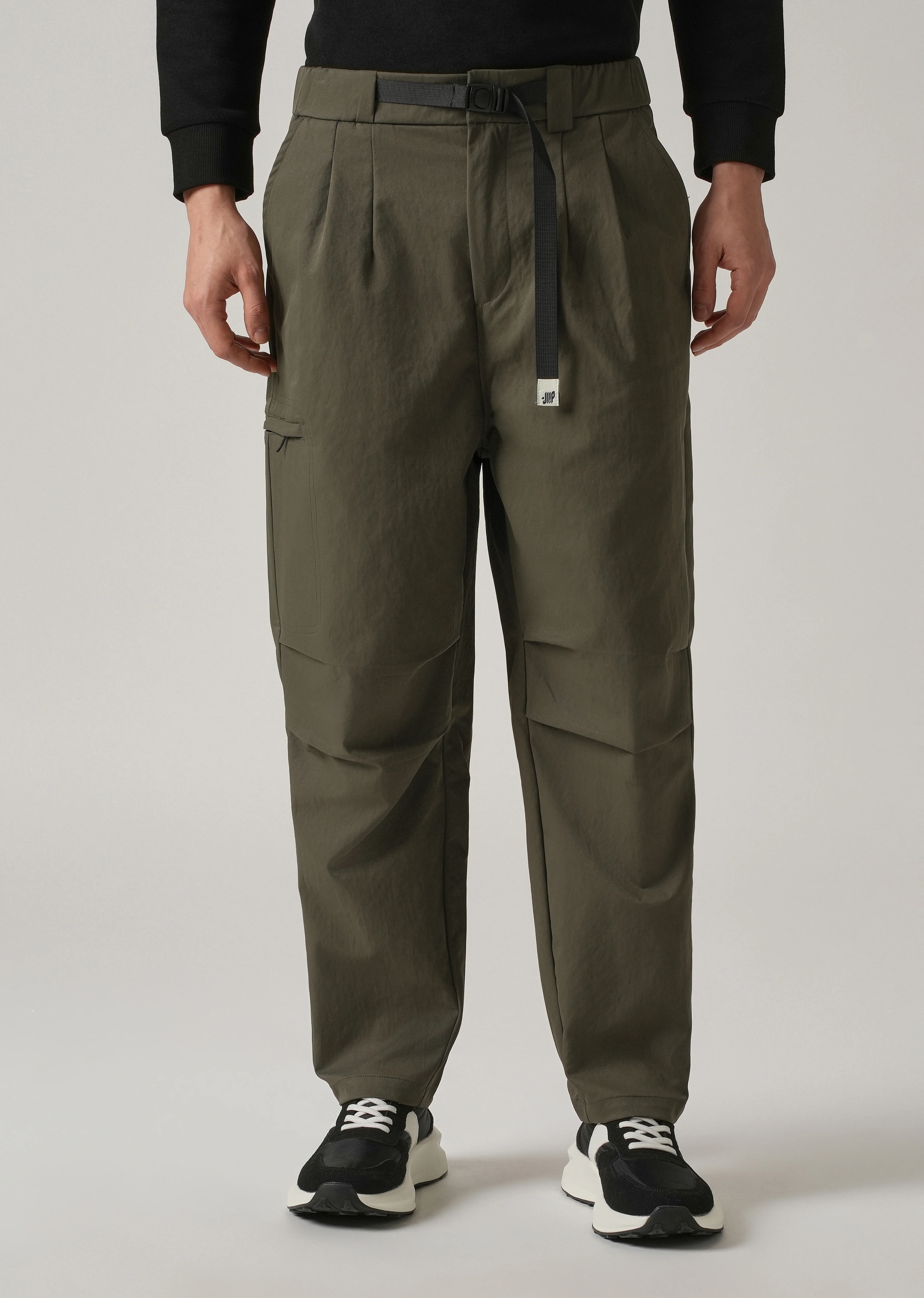 Olive Twill Belt Relaxed Fit Pant - Image 3
