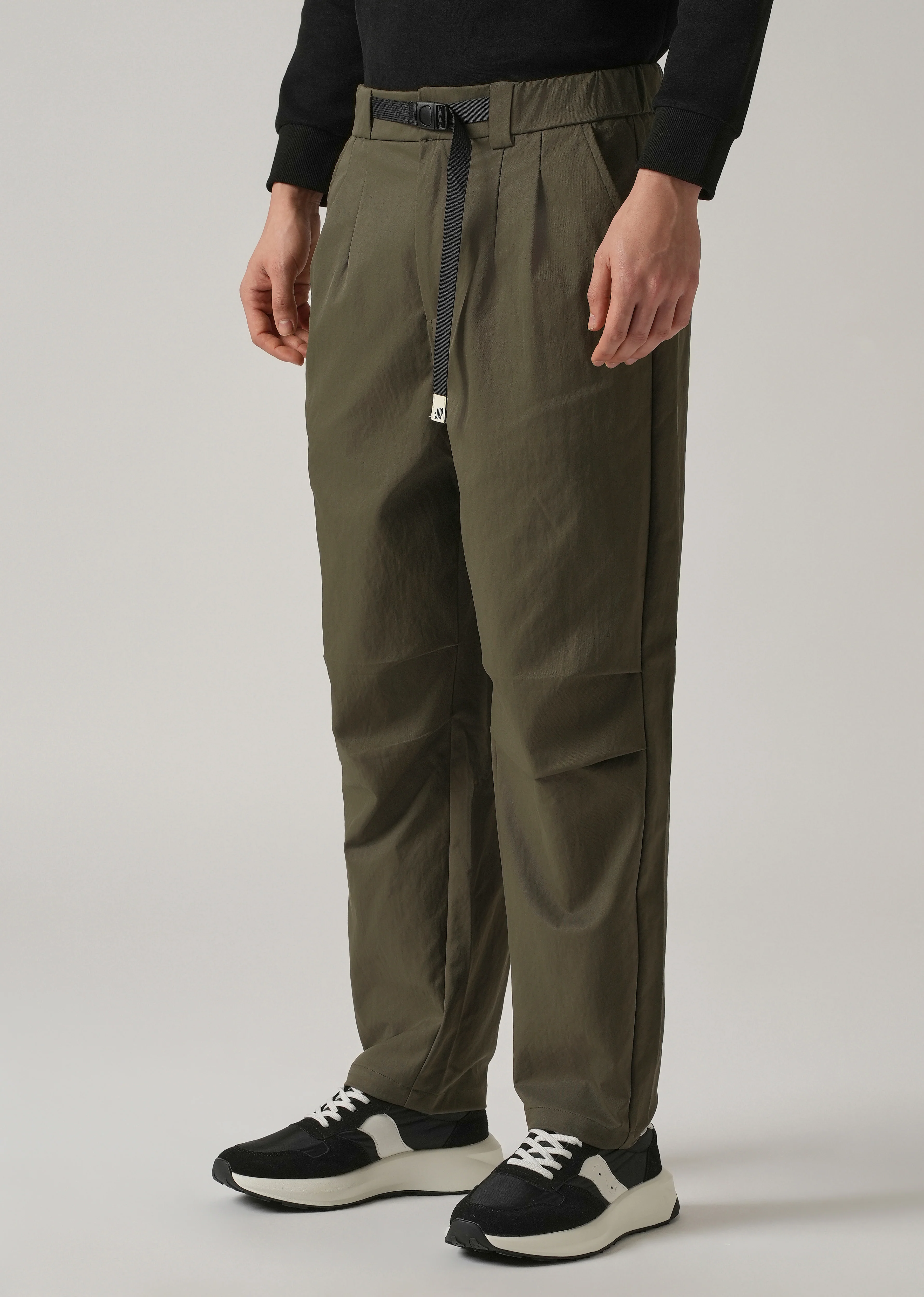Olive Twill Belt Relaxed Fit Pant - Image 4
