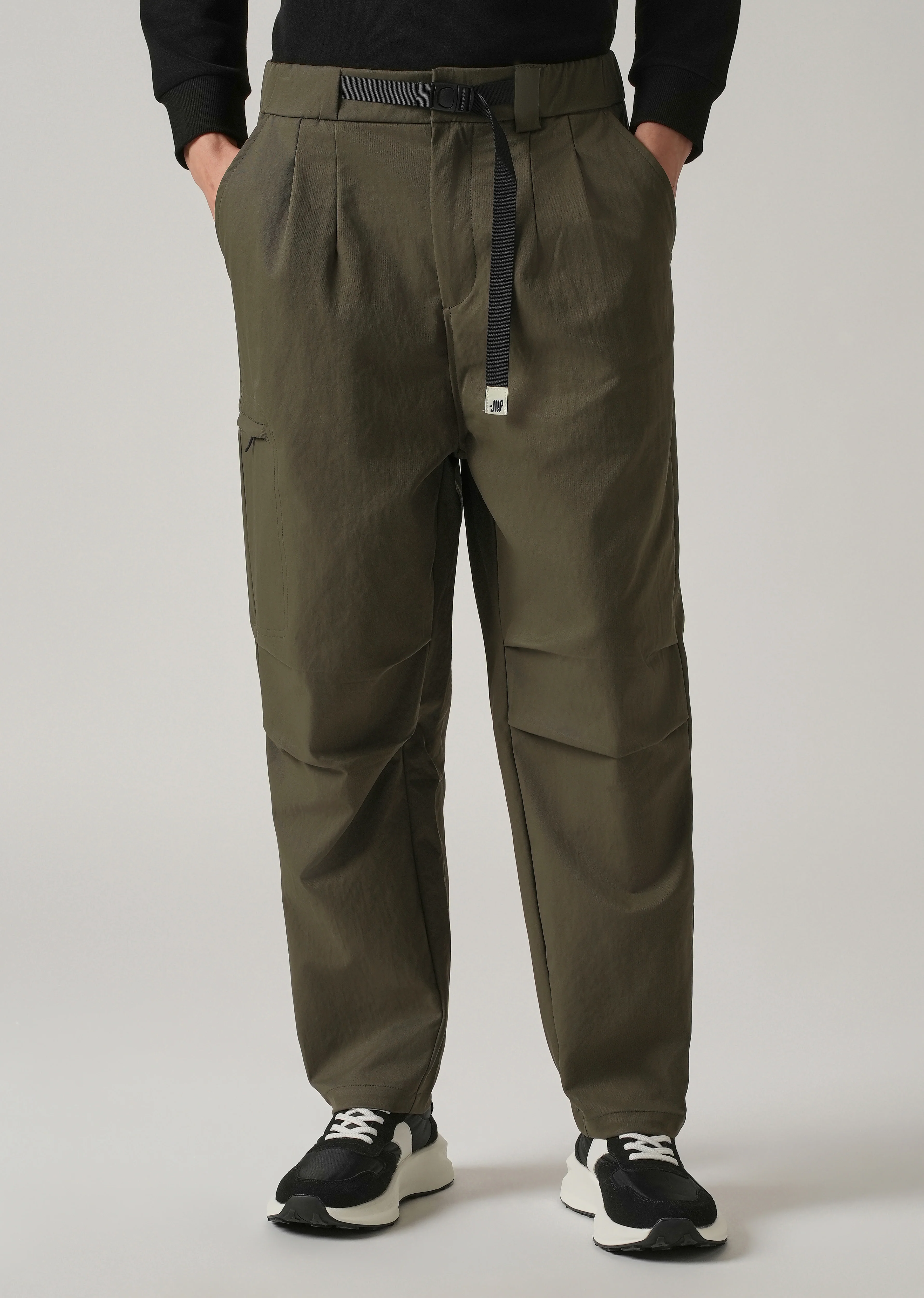Olive Twill Belt Relaxed Fit Pant - Image 7