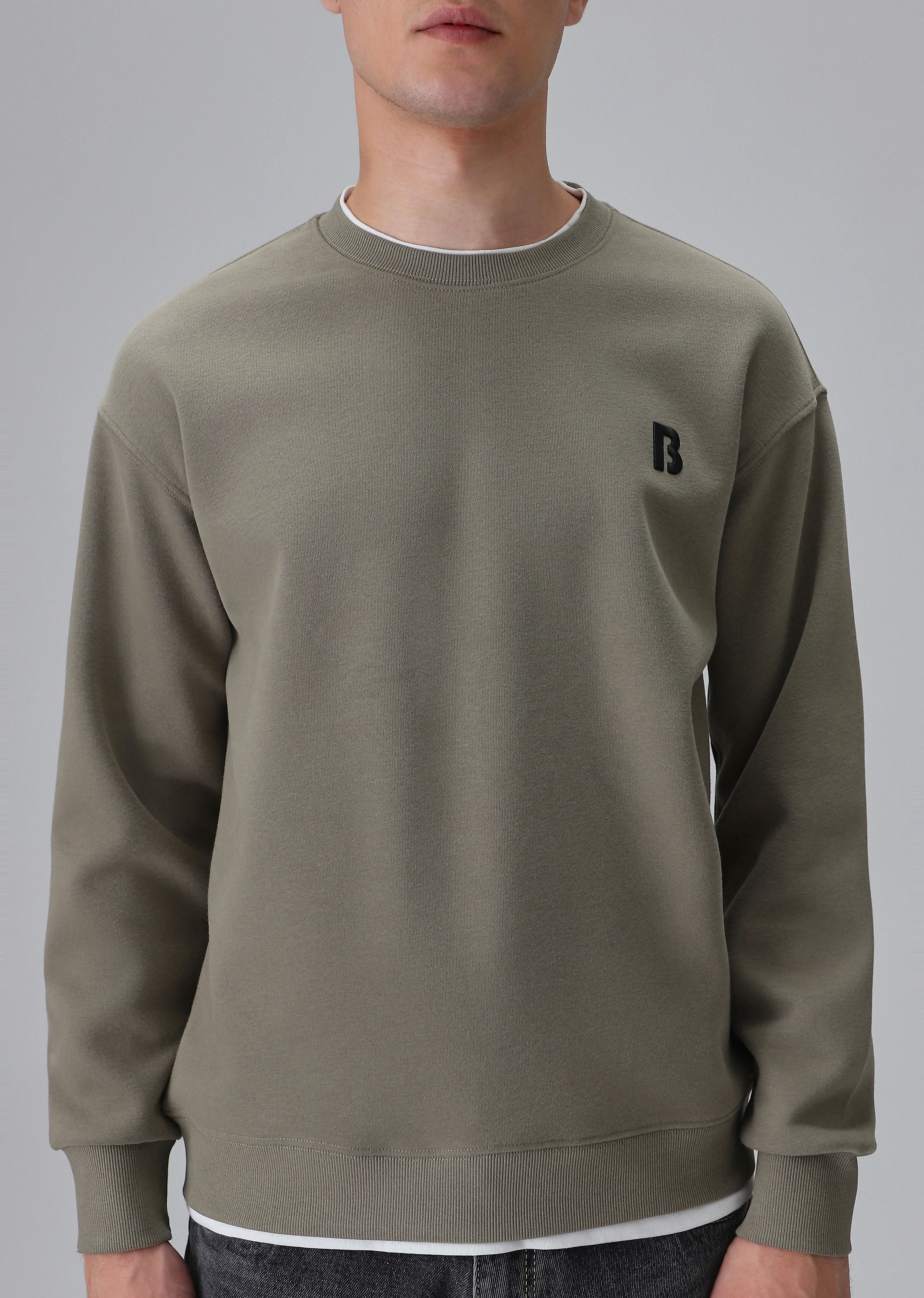 Olive White Contrast Sweatshirt - Image 7