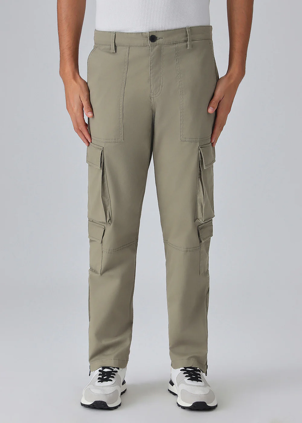 Olive Zipper Cargo Pant - Image 3
