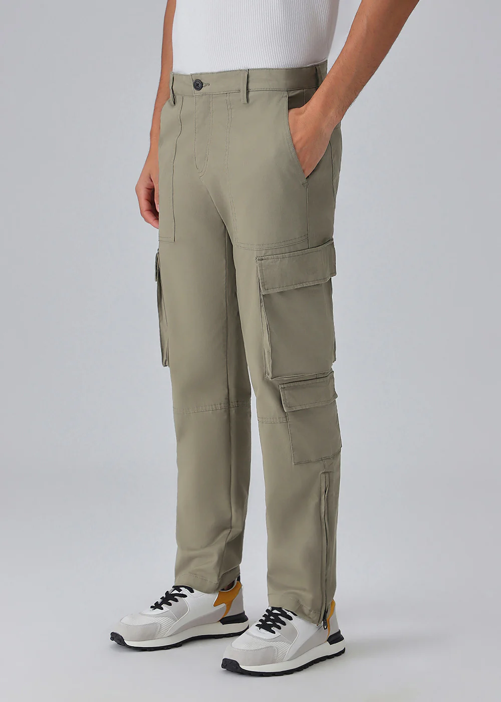 Olive Zipper Cargo Pant - Image 4