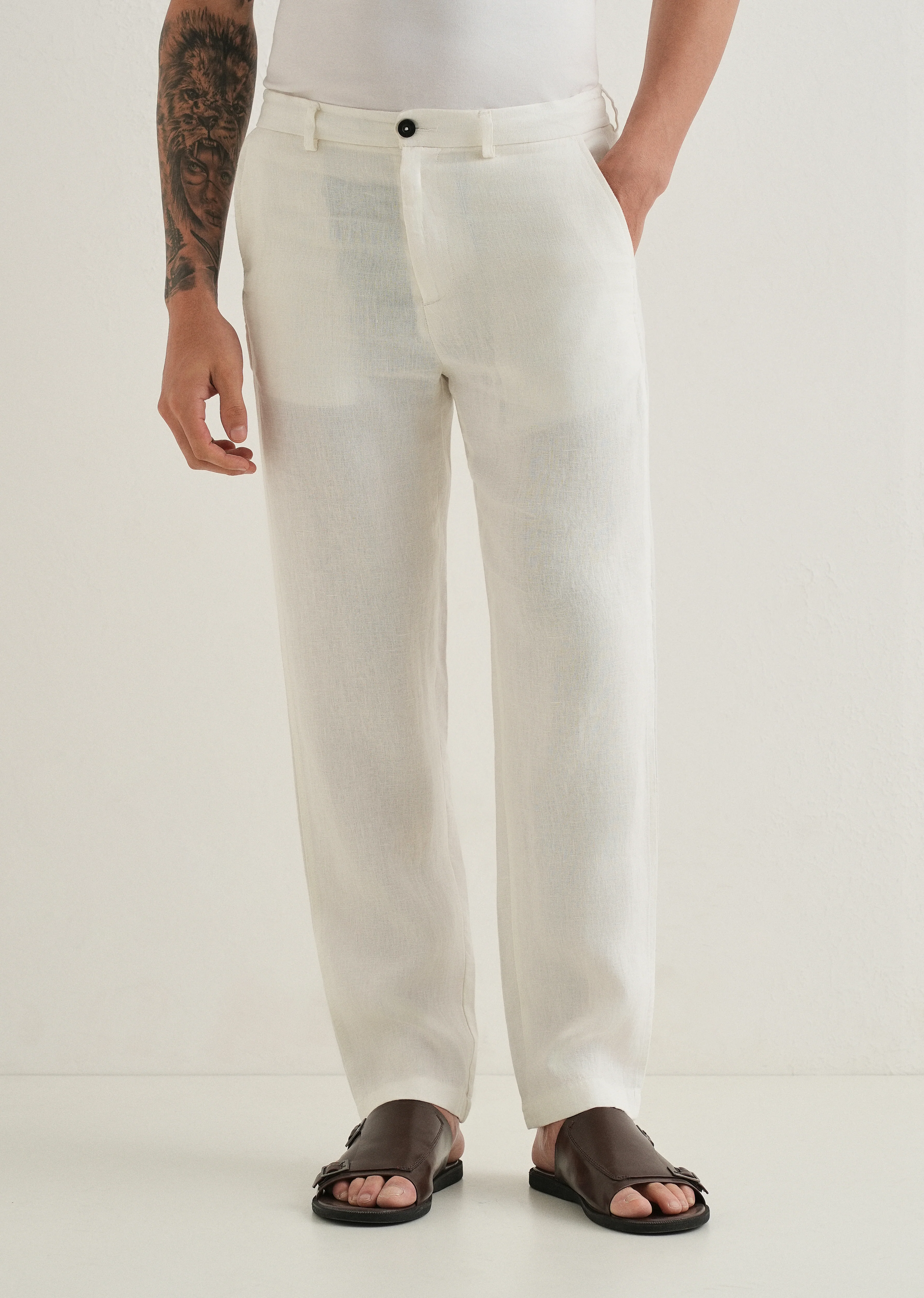 Opal White Linen Pant - Image 3