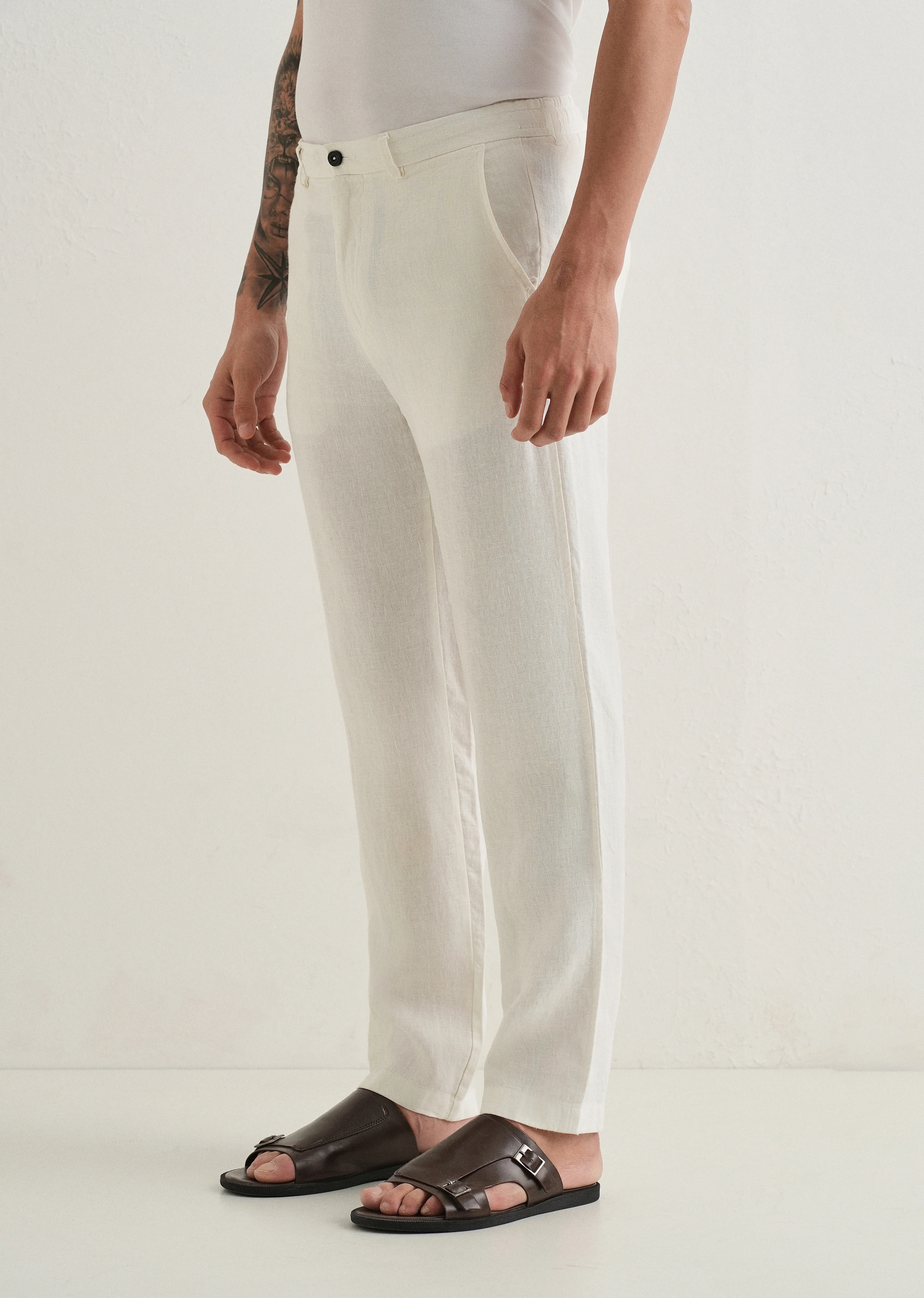 Opal White Linen Pant - Image 4