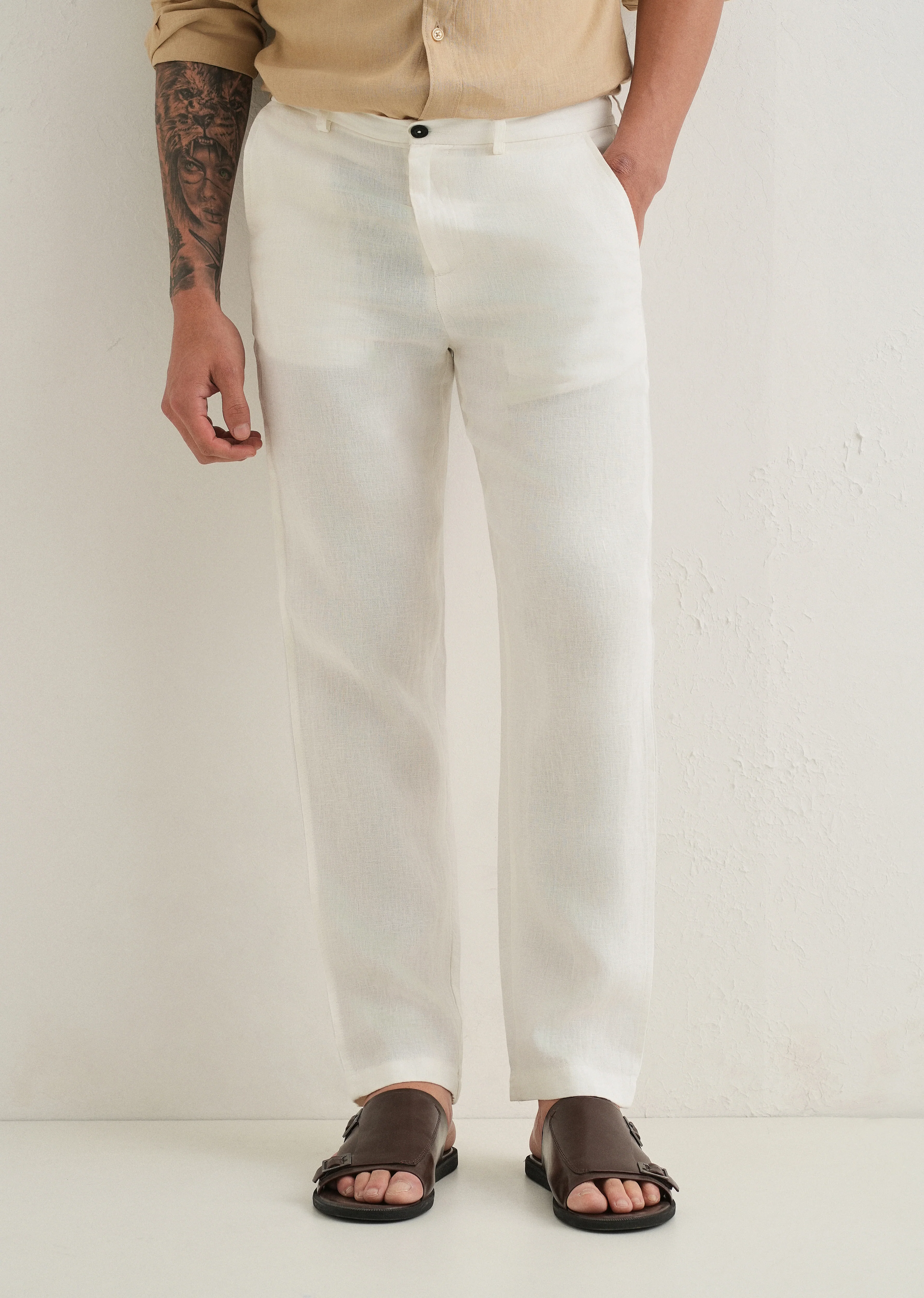 Opal White Linen Pant - Image 7